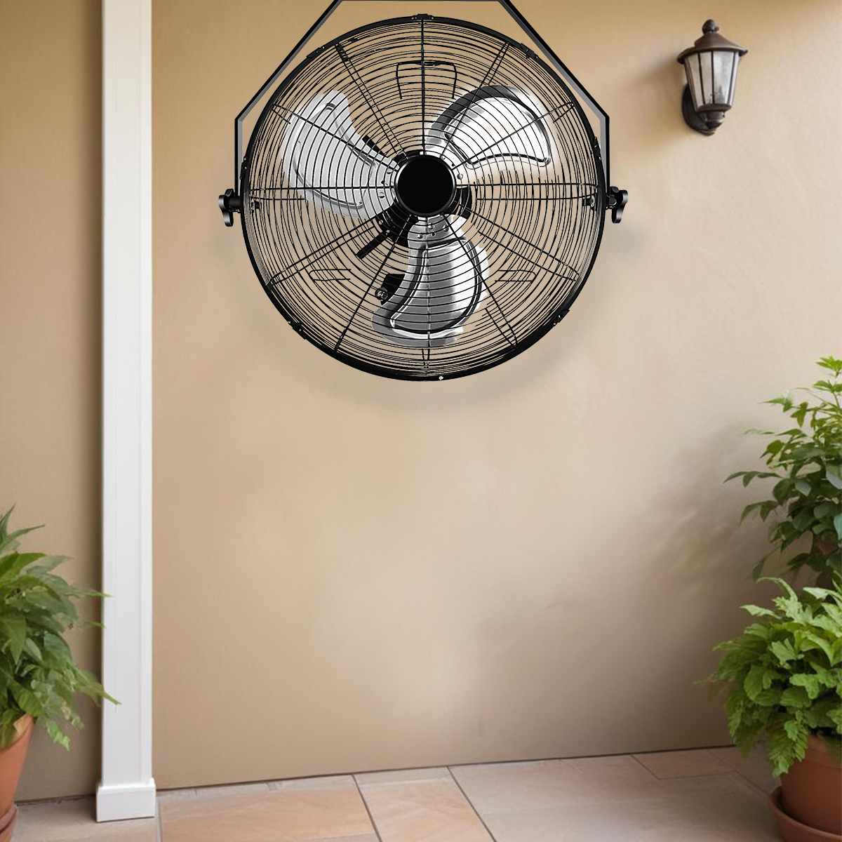 20 Inch Black High Velocity 3-Speed Wall Mount Air Circulator Fan - Metal Construction for Home, Office, Garage & Warehouse Cooling