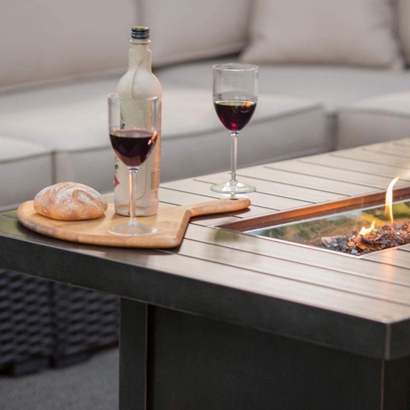 Napoleon St. Tropez Rectangle Patio Flame Table - Outdoor Fire Pit Table for Backyard, Deck, Garden & Poolside Gatherings