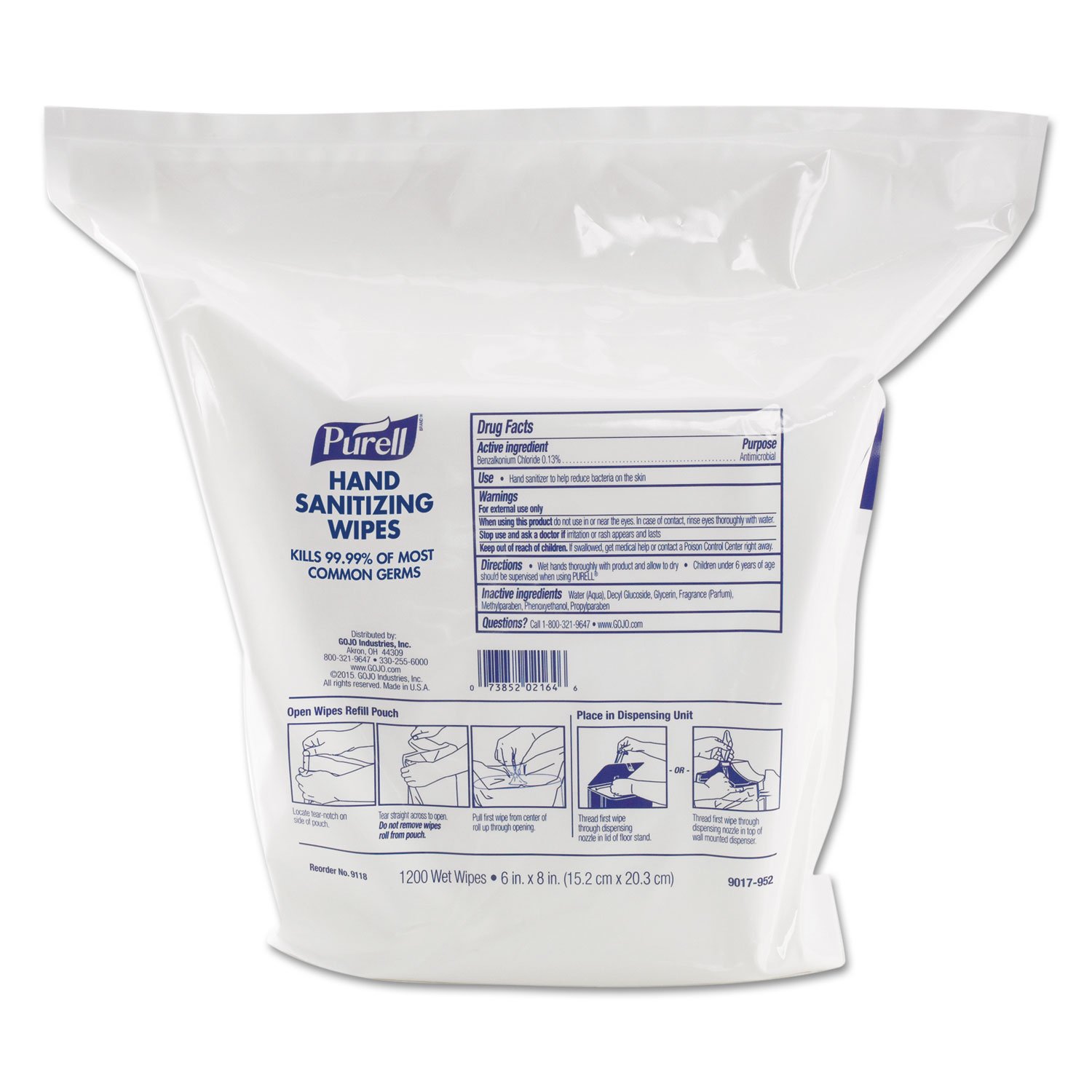 Purell Sanitizing Wipes Bulk Pack - 1200 Disinfecting Wipes for Hands & Surfaces | Kills 99.9% Germs | Travel, Office, Home & Gym Use | Fragrance Free & Alcohol Based