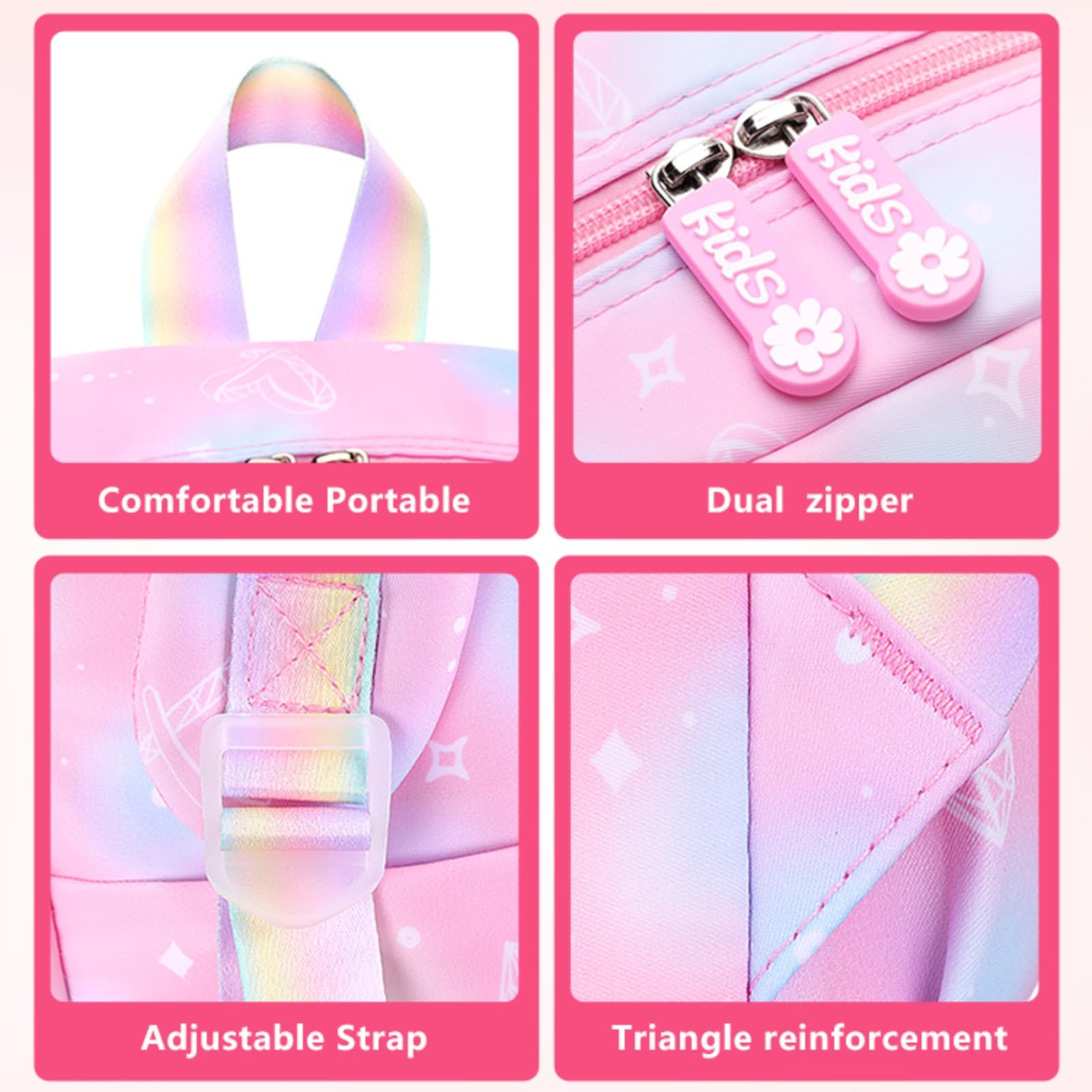 Pink Girls Backpack for Elementary School - Lightweight Kids Bookbag with Multiple Compartments | Perfect for School, Travel & Daily Use
