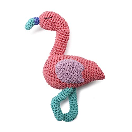 Crochet Small Dog Squeaky Toy - Pink Flamingo Chew Toy for Puppies & Small Dogs | Durable Interactive Pet Toy for Playtime & Training | Perfect for Indoor & Outdoor Use