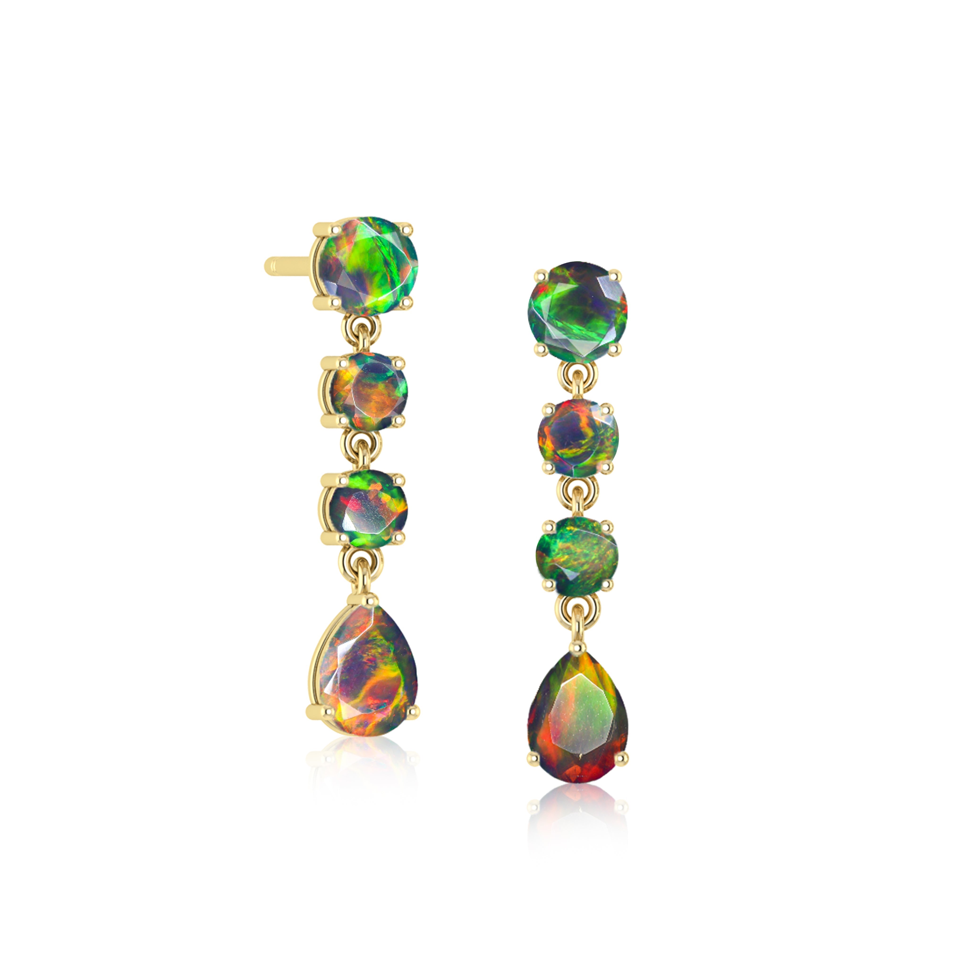 Lavender Fire Opal Stud Earrings for Women - Genuine Gemstone Jewelry for Everyday Wear & Special Occasions
