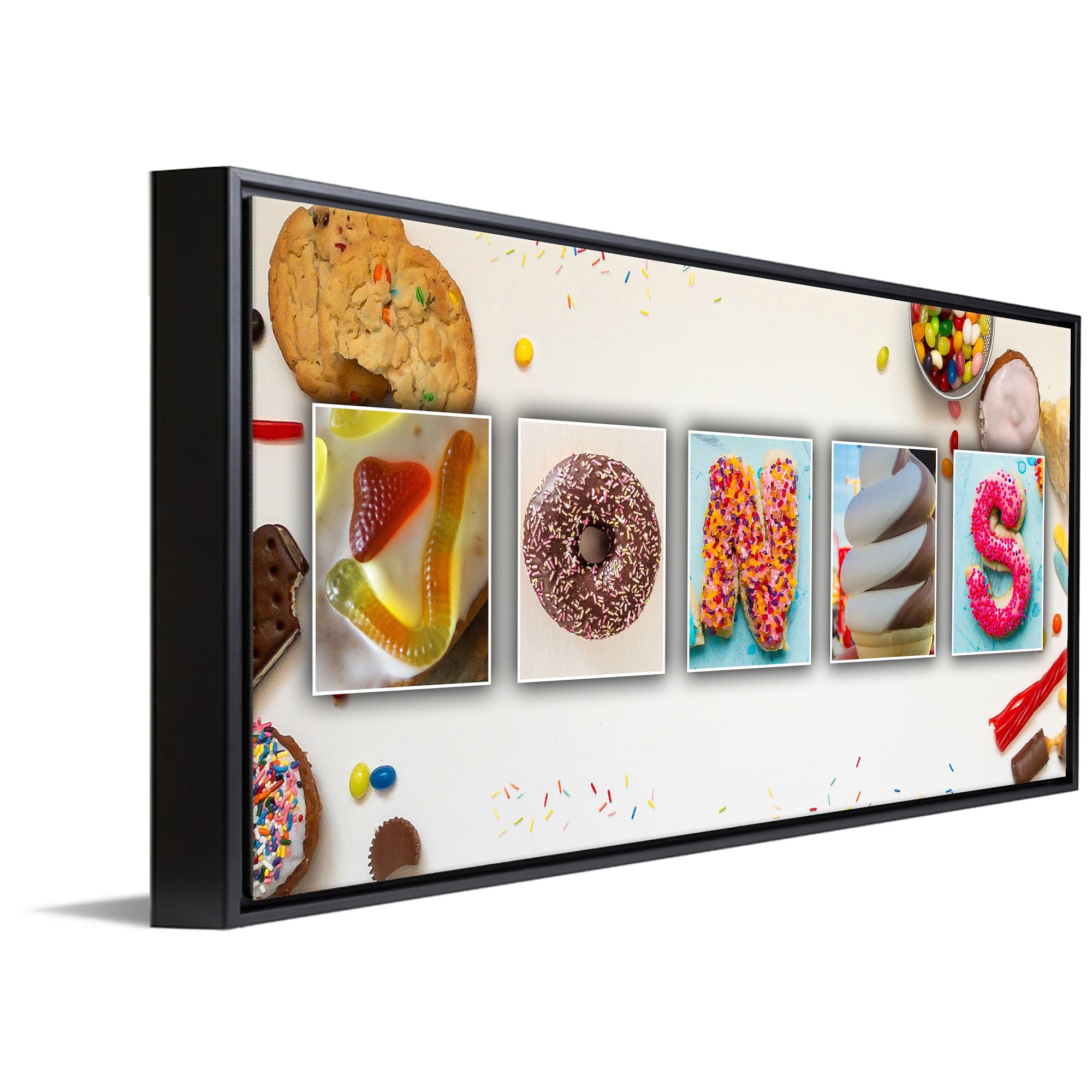 Personalized Dessert Name Art - Custom Framed Canvas Wall Decor (13.5