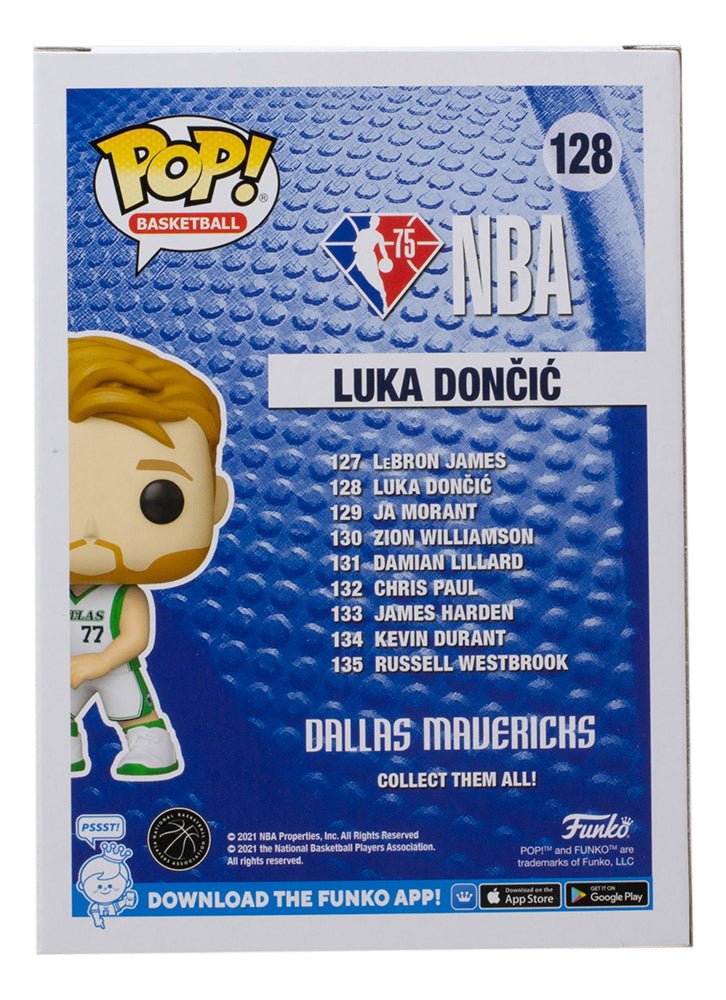 Luka Doncic Dallas Mavericks NBA Funko Pop! Vinyl Figure #128 - Collectible Basketball Toy for Fans, Home Decor & Gift Idea