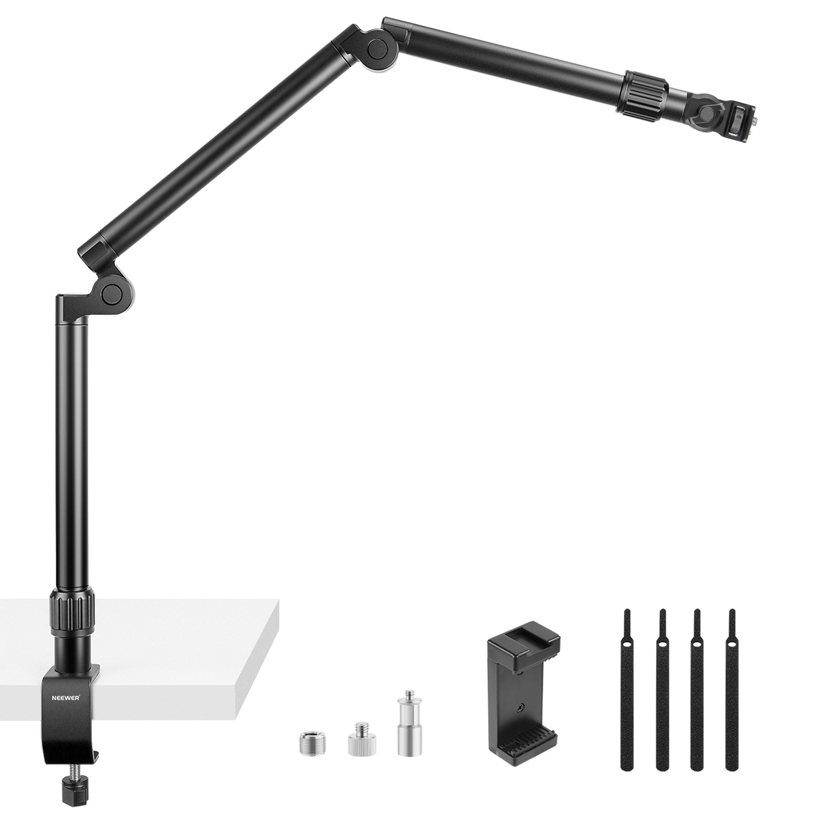 NEEWER ST3A Flexible Overhead Camera Mount Desk Stand - Adjustable Boom Arm for DSLR, Webcam, Ring Light - Perfect for YouTube, Live Streaming, Video Conferencing & Photography Studio Setup