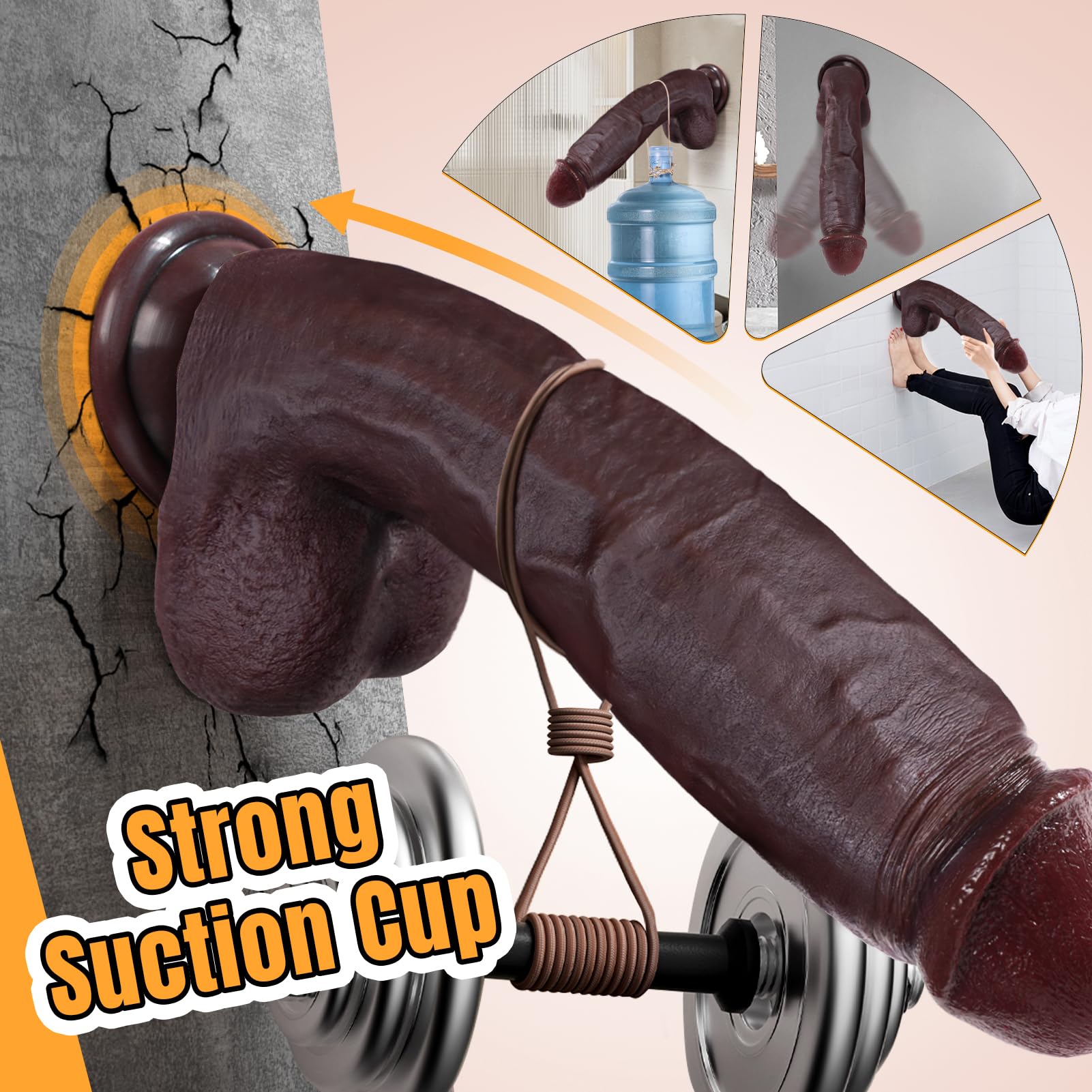 10.6 Inch Realistic Dildo with Strong Suction Cup - Premium Liquid Silicone Sex Toy for Women & Men, G-Spot & Anal Stimulation, Large Thick Adult Toy for Solo Play or Couples Use in Bedroom