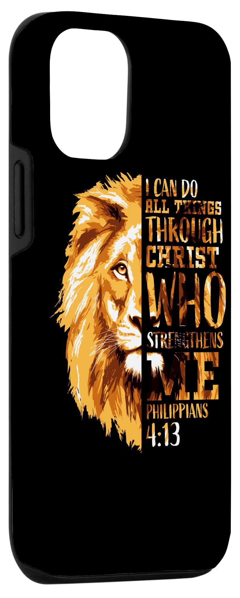 iPhone 12/12 Pro Christian Bible Verse Case - Philippians 4:13 Lion Design Religious Phone Cover for Faith Protection - Perfect for Church, Bible Study & Daily Inspiration