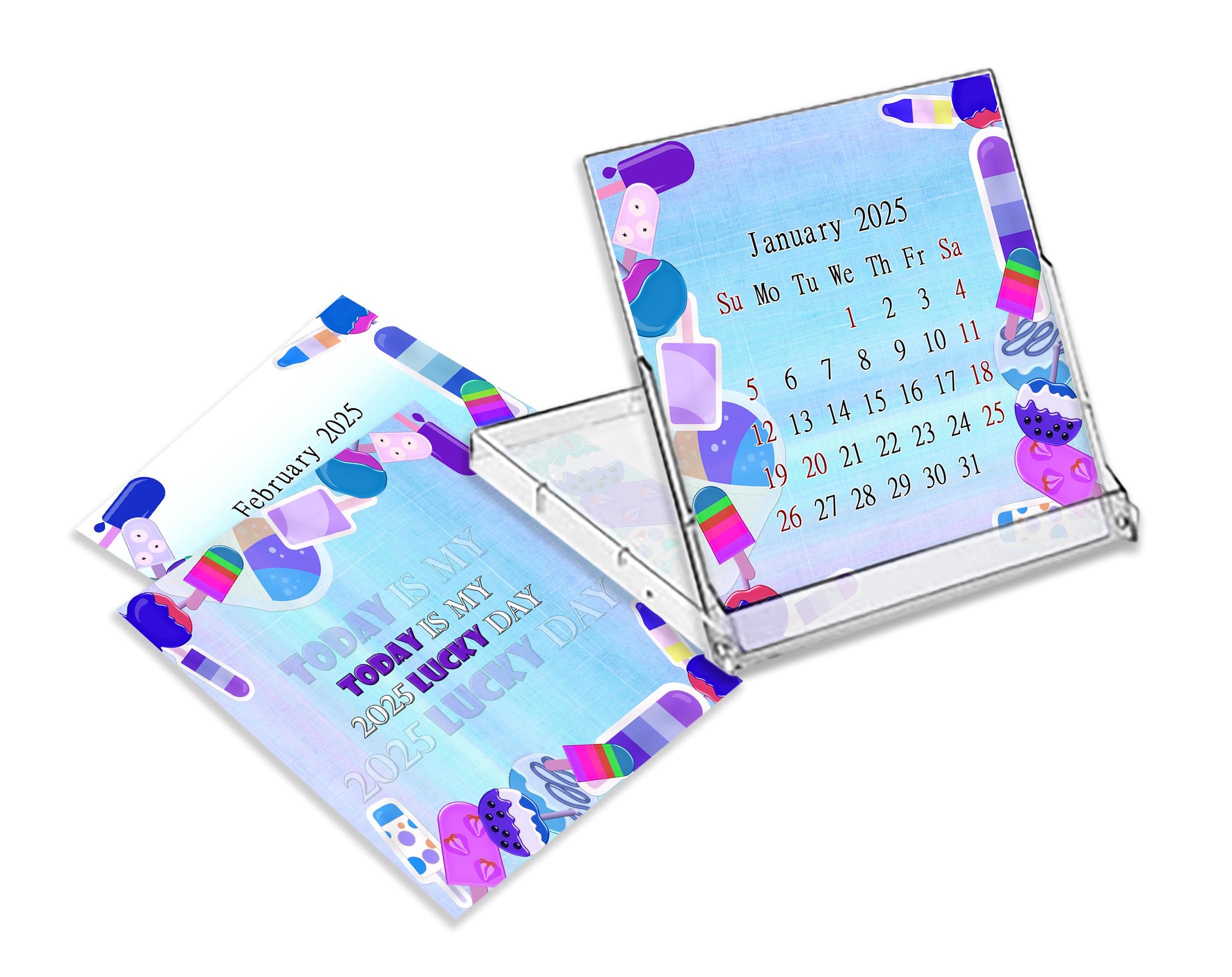 2025 CD-Style Desk Calendar - 12 Month Planner with CD Case Stand | Office Decor, Christmas Gift Idea | Perfect for Home, Office & School Organization (Edition #025)