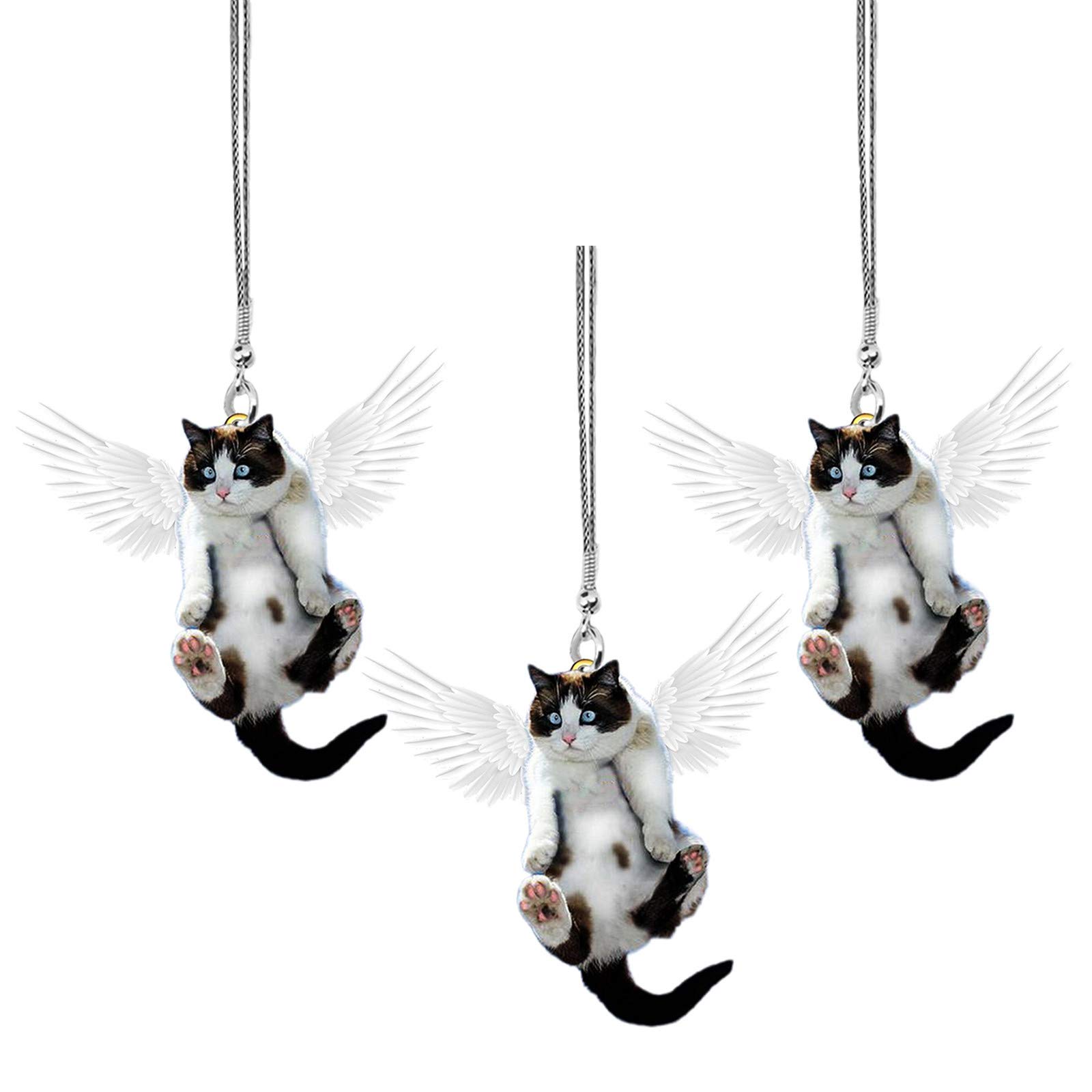 Creative Cute Cat Car Hanging Ornament with Colorful Balloon - Perfect Gift for Cat Lovers - Room, Window, Rear View Mirror & Doorway Decor - Fun Car Accessory for Pet Enthusiasts