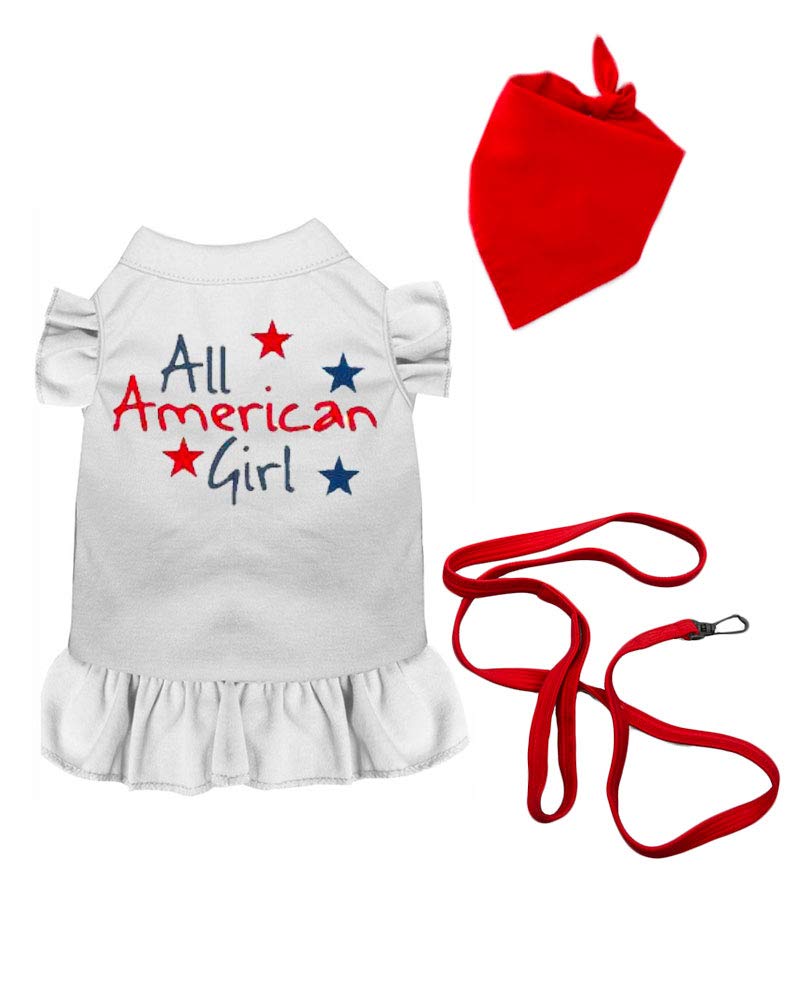 Patriotic Pet Shirt for Dogs - American Girl Dog Apparel for Holidays & Events