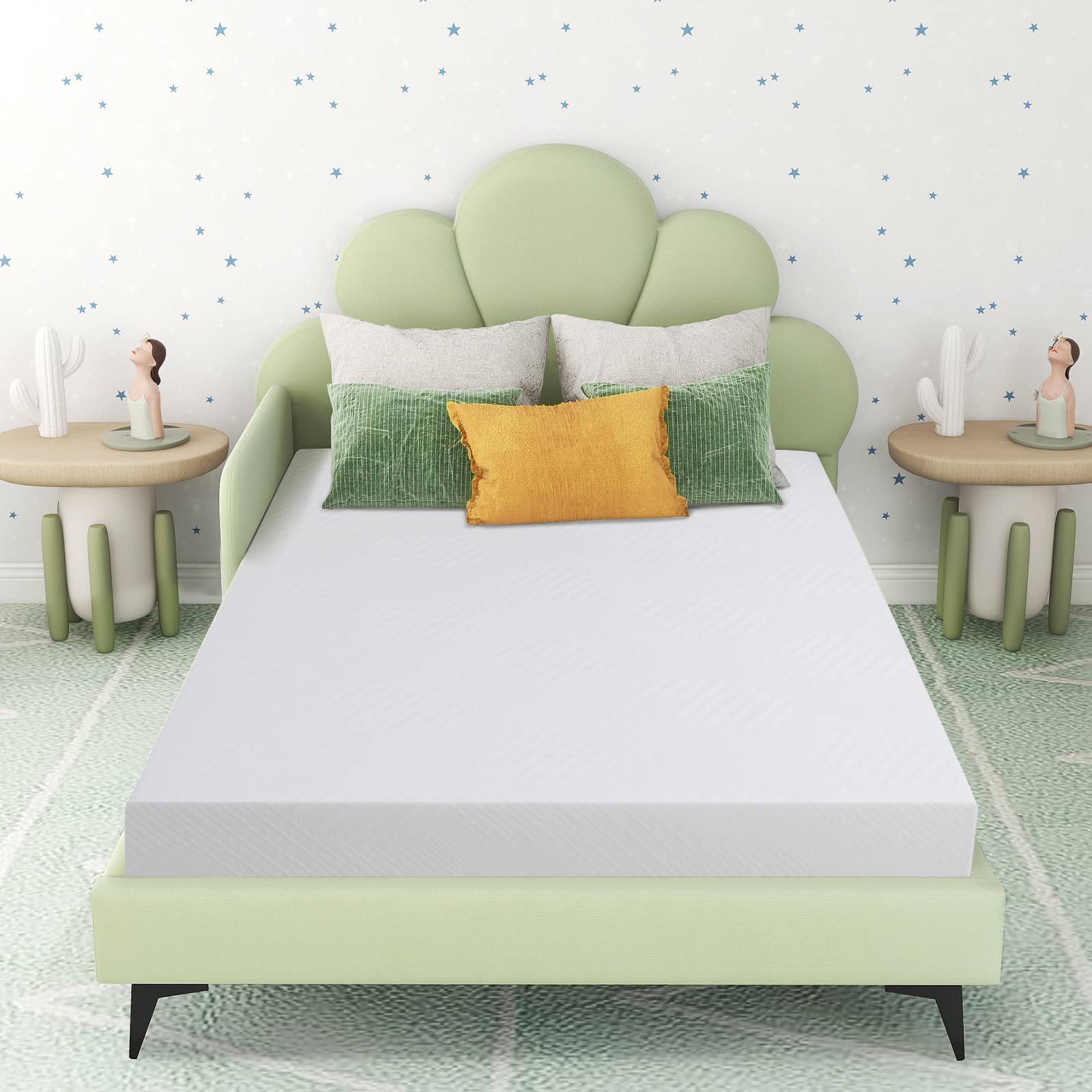 6 Inch Twin Memory Foam Mattress in a Box - Medium Firm Green Tea Gel Mattress for Kids, CertiPUR-US Certified, Made in USA | Perfect for Bunk Beds, Trundle Beds, Guest Rooms & Dorm Rooms