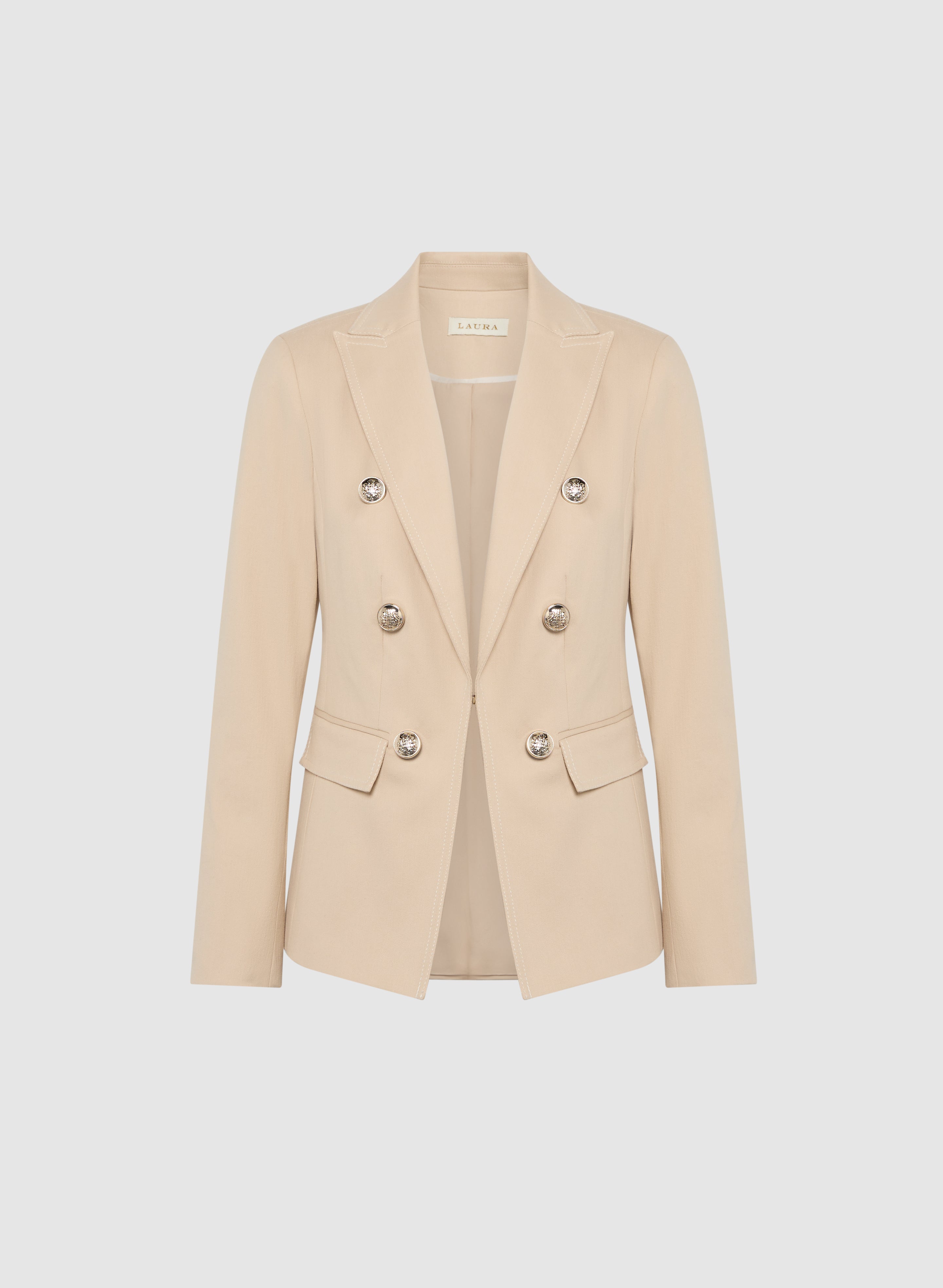 Stylish Contrast Stitch Denim Blazer for Women - Trendy Casual & Office Wear Jacket - Perfect for Work, Date Night & Spring Outfits