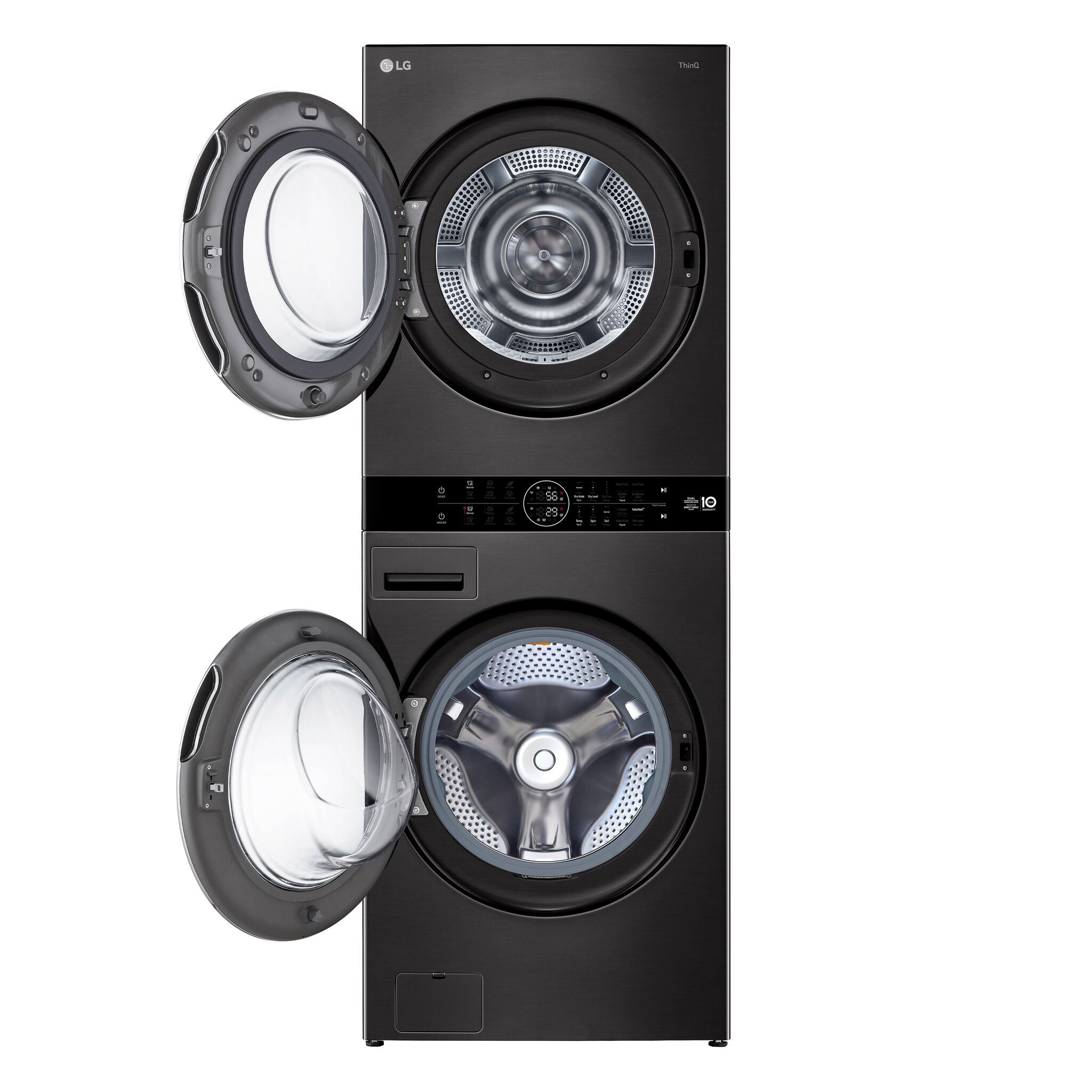 LG WKHC252HBA Black Steel WashTower™ - 5.8 Cu.ft Front Load Washer & 7.8 Cu.ft Ventless Heat Pump Dryer Combo | Space-Saving Laundry Solution for Apartments & Small Homes