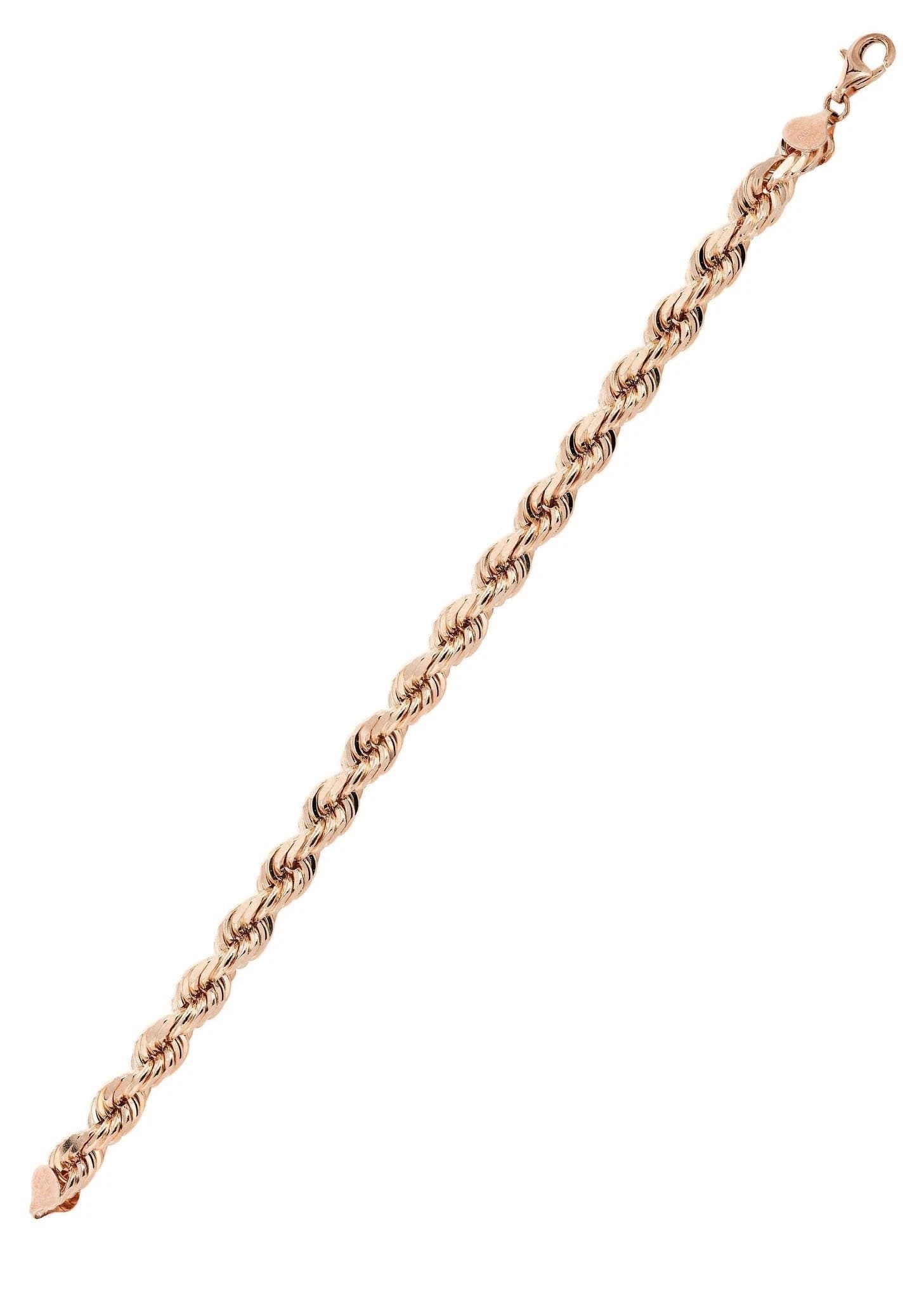 14K Rose Gold Solid Rope Bracelet for Women - Elegant Jewelry Gift for Anniversary, Birthday & Special Occasions