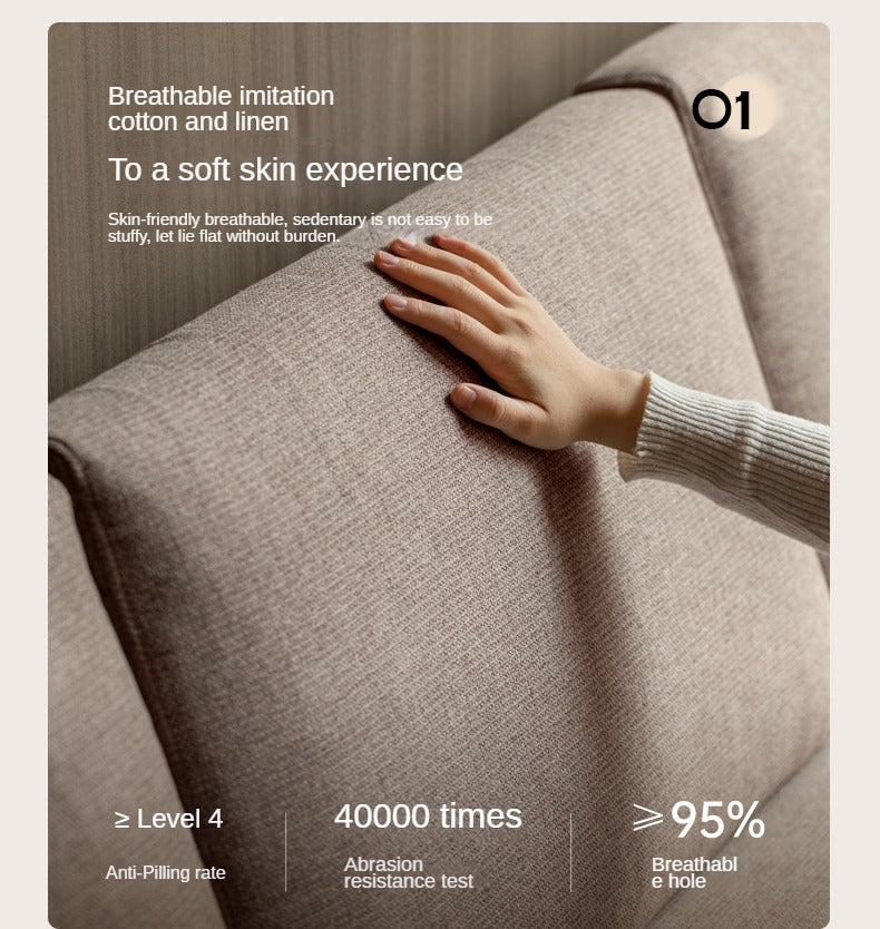 Solid Oak Wood Straight Sofa - 4 Fabric Color Options for Living Room, Office & Lounge Areas