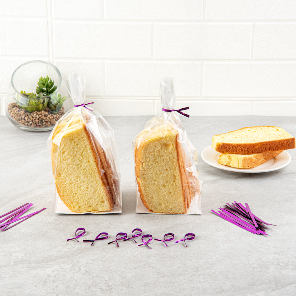 Purple Metallic Twist Ties for Bags - 500 Count Box | Secure & Organize Food, Gifts & More