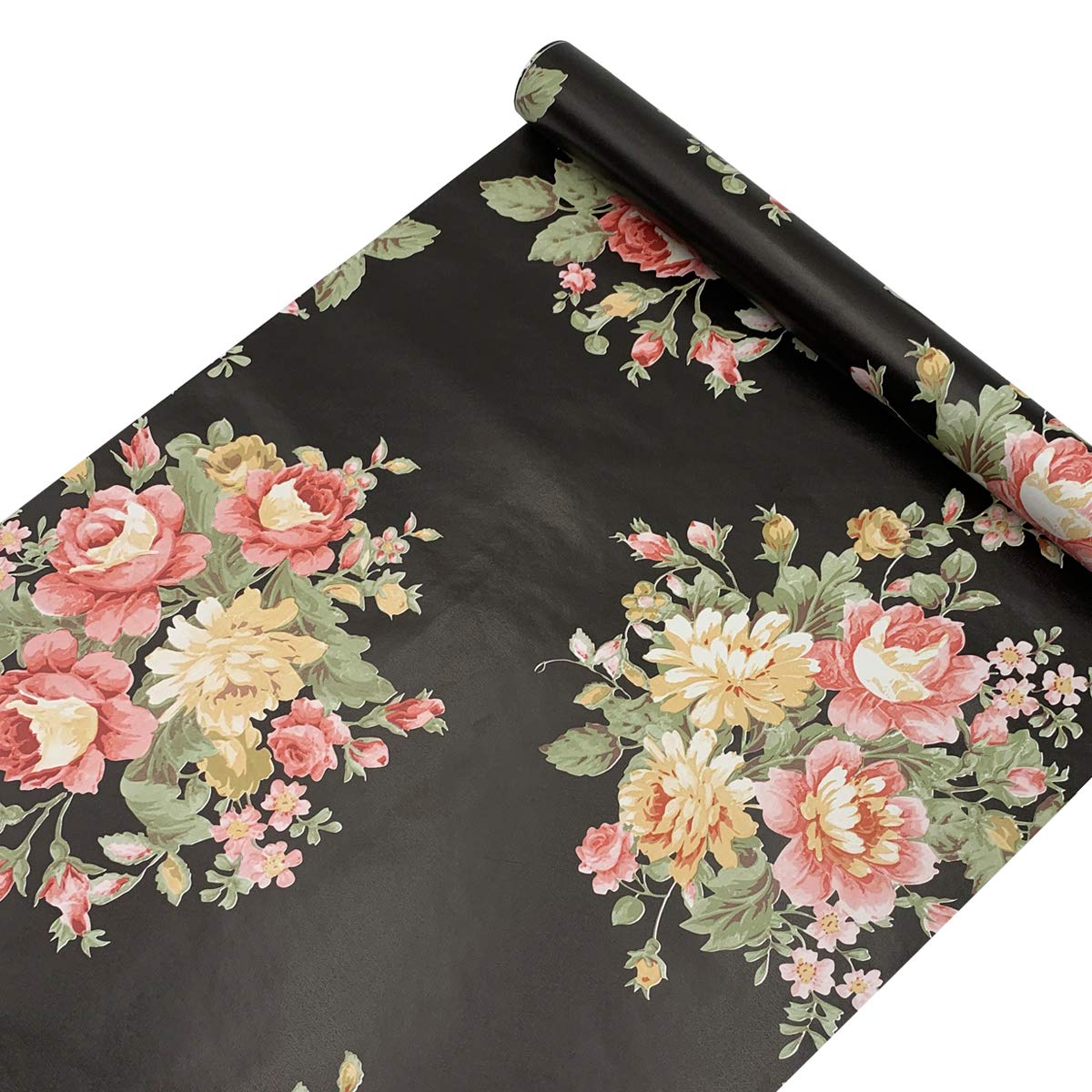 Non-Slip Black Shelf Liner - Peel & Stick PVC Drawer Liner for Kitchen Cabinets, Desks & Furniture - 17.7