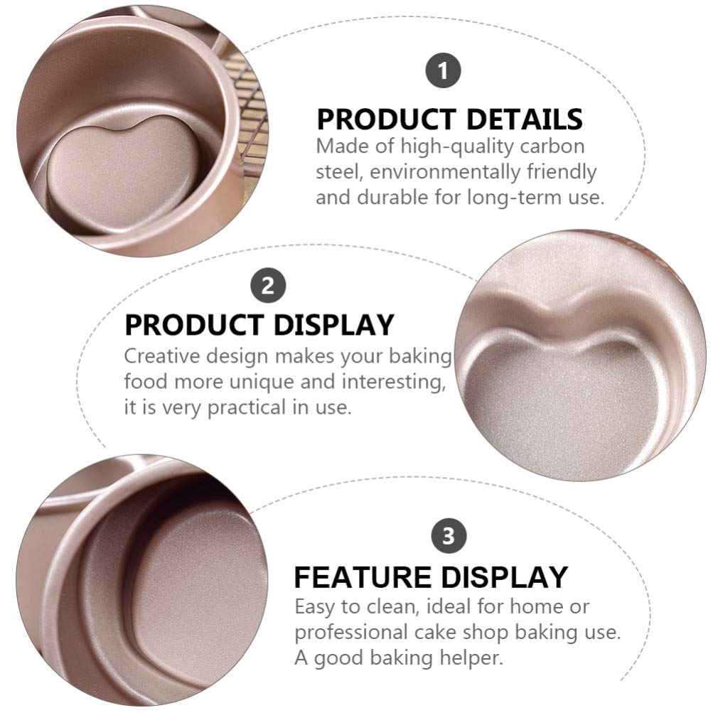 4-Piece Heart-Shaped Carbon Steel Layer Cake Molds for DIY Baking - Perfect for Wedding, Birthday, and Anniversary Cakes - Durable & Reusable Household Baking Tools