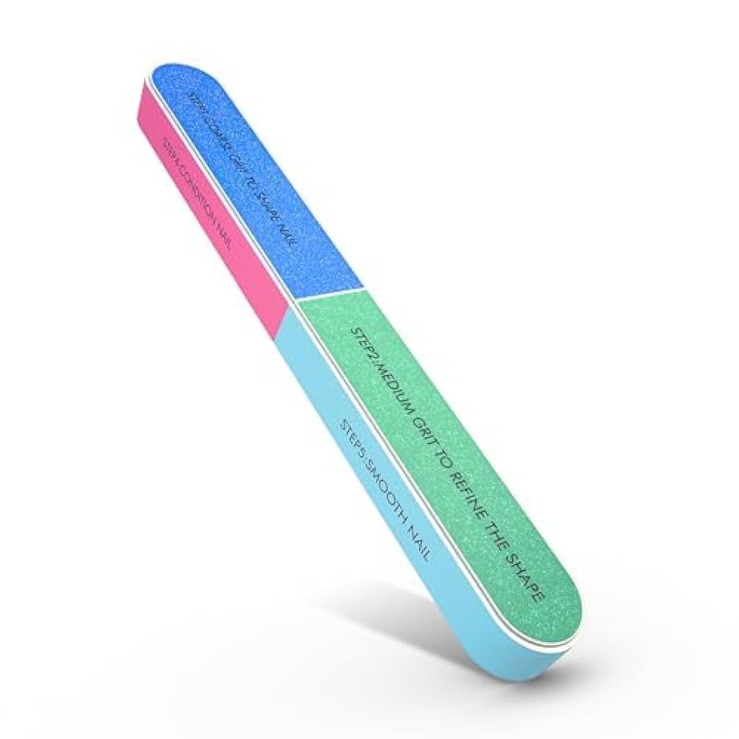 7-Way Nail Buffer Block - 150/320/600/1200/4000 Grit Professional Nail File & Polisher for Natural Nails - Achieve Shiny, Smooth Nails at Home or Salon - Perfect for Manicures, Pedicures & Nail Care Routine