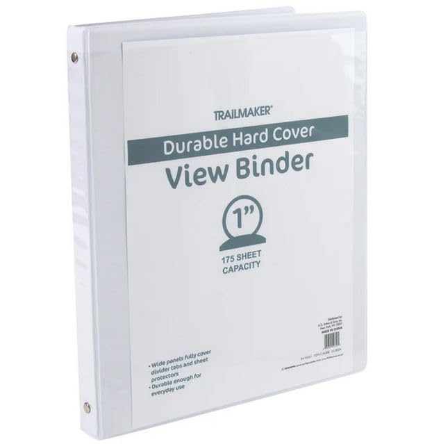 (50 Pack) 1 Inch White 3 Ring Binders with Clear View Cover & Interior Pockets - Heavy Duty Hardcover Binders for School, Office & Portfolio Organization - Bulk Teacher & Classroom Supplies - Perfect for Document Storage, Presentations & Student Projects