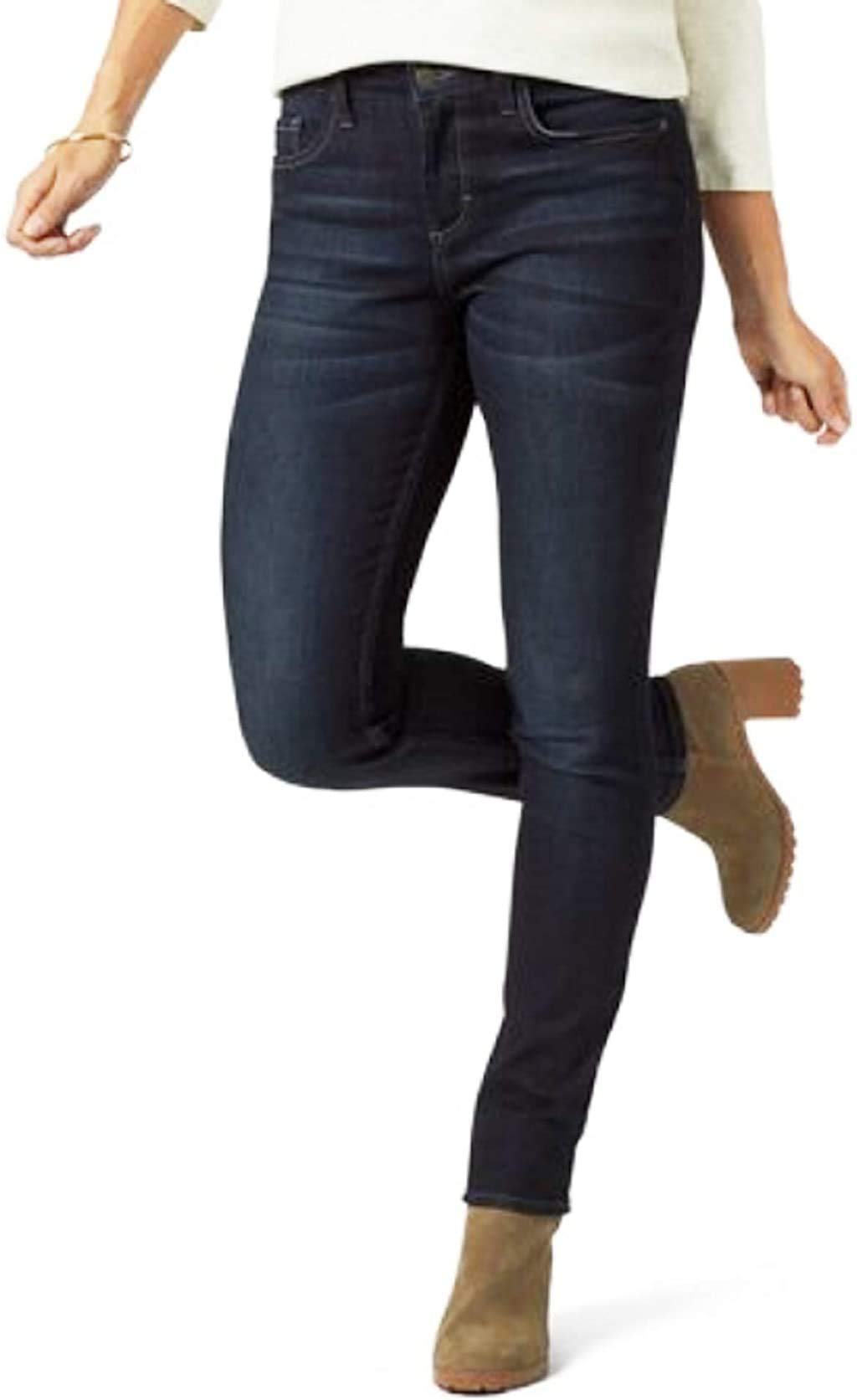 Lee Riders Women's Midrise Skinny Jeans - Premium Stretch Denim, Comfort Fit, Black Wash | Perfect for Work, Casual Outfits & Night Out