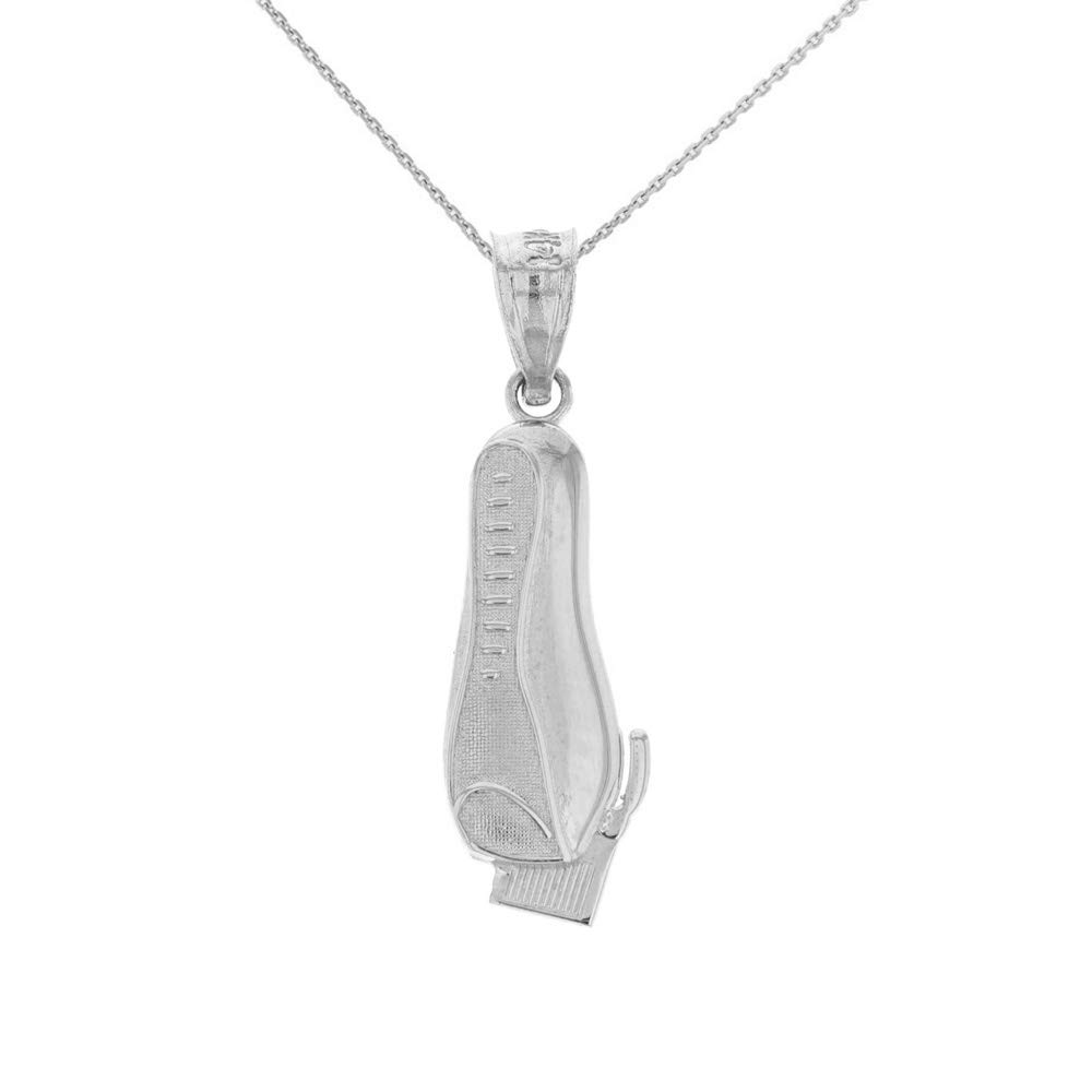 Sterling Silver Men's Electric Shaver Straight Edge Razor Barber Pendant Necklace - Unique Gifts for Barbers, Grooms & Style Enthusiasts | Perfect for Weddings, Birthdays & Professional Use