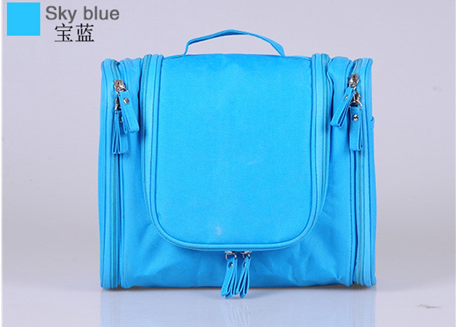 Hanging Travel Organizer Kit for Women - Waterproof Cosmetic & Toiletry Storage Bag with Multiple Pockets (Sky Blue) - Perfect for Bathroom, Makeup, Travel & Home Organization
