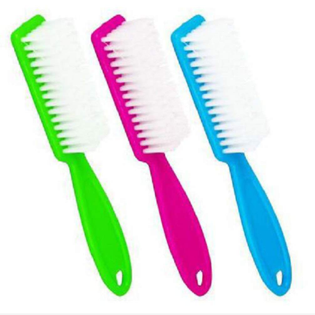 Healifty 4pcs Long Handle Nail Brushes for Cleaning & Makeup - Salon & Home Use