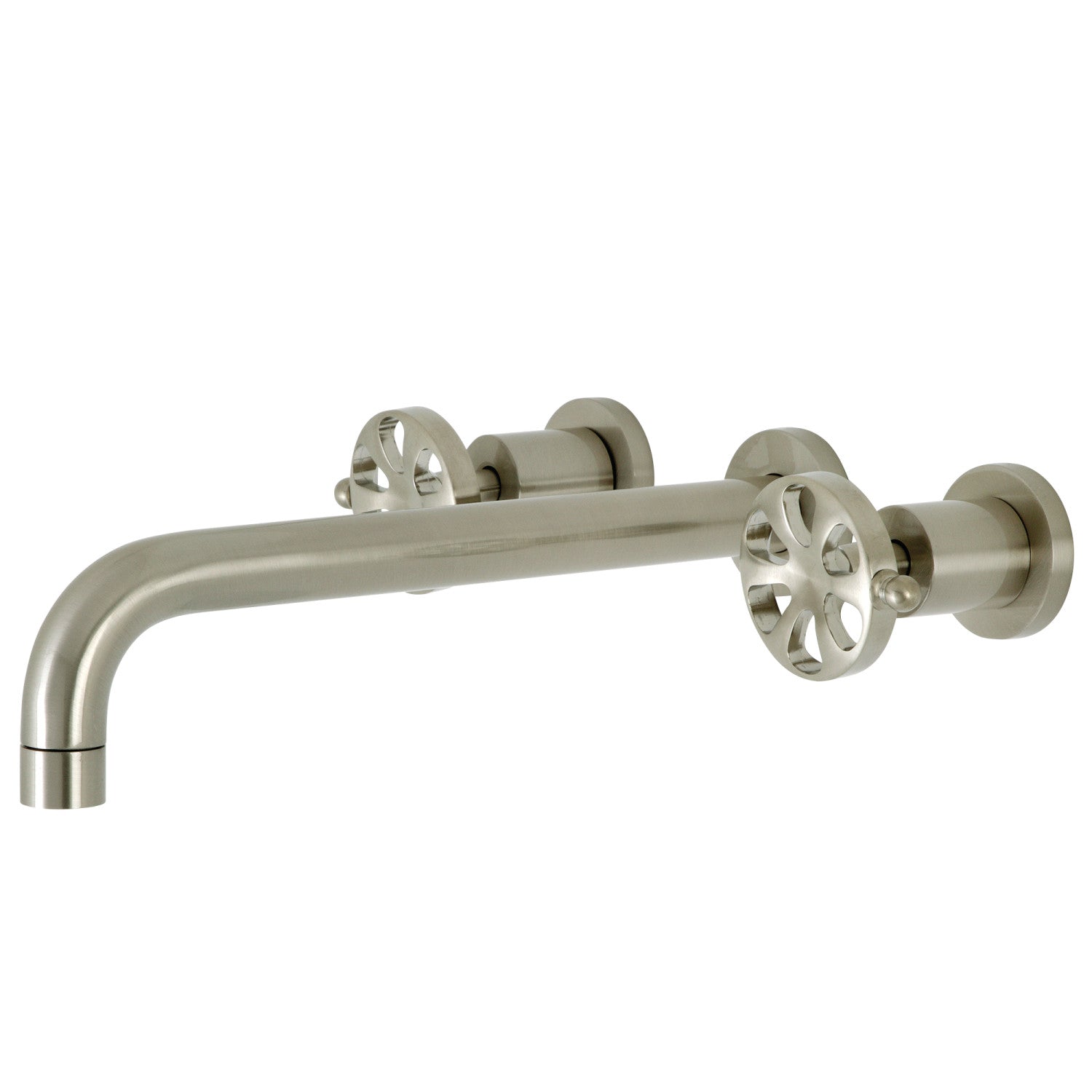 Belknap KS8058RX Brushed Nickel Roman Tub Faucet - 3 Hole Wall Mount Two Handle Bathroom Faucet for Spa, Luxury Bathrooms & Master Suites