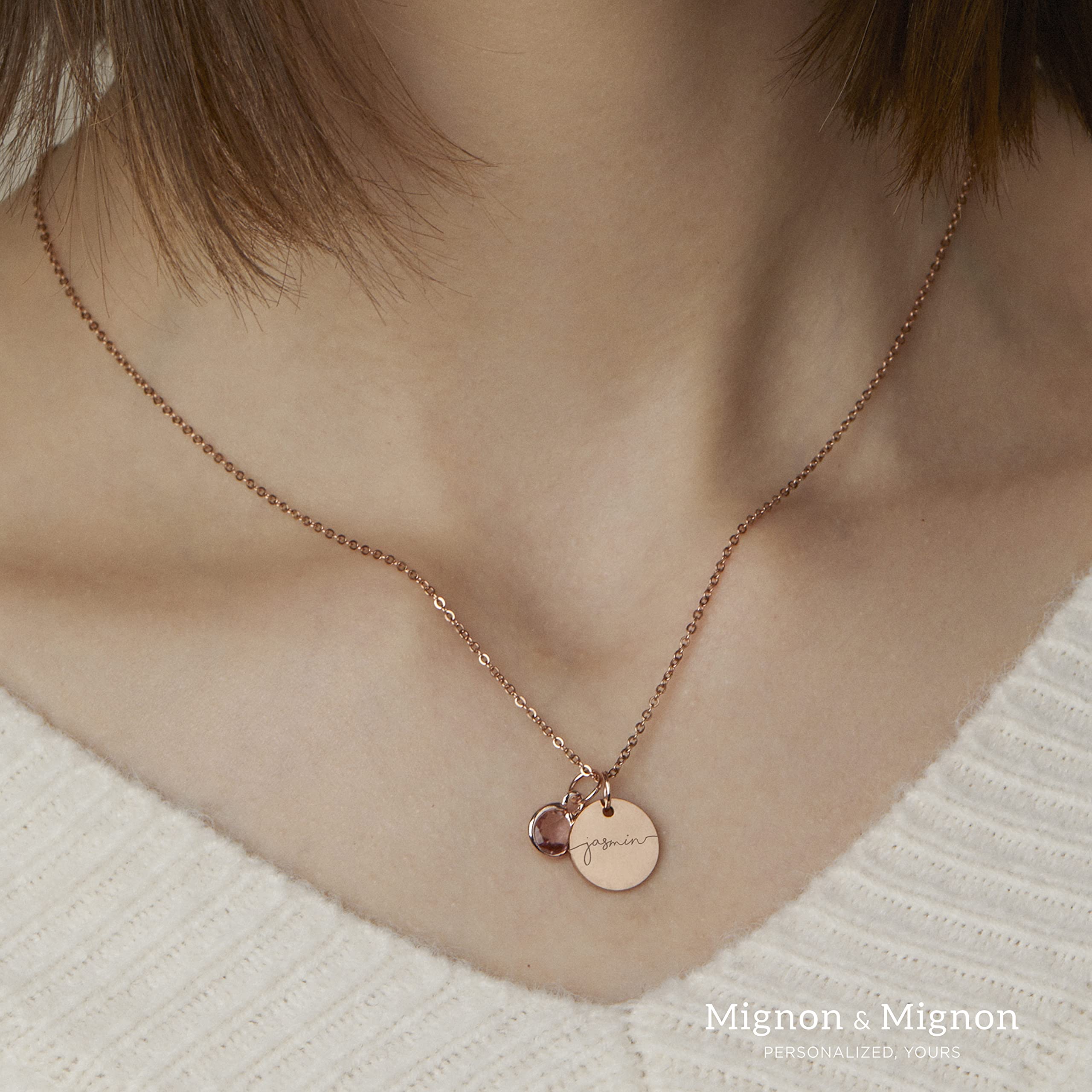 Personalized Birthstone Name Necklace for Women - Custom Gold Plated Pendant Charm Jewelry for Mom, Grandma & New Moms - Perfect Mother's Day Gift, Birthday Present & Special Occasion Jewelry - Elegant Everyday Wear & Meaningful Keepsake