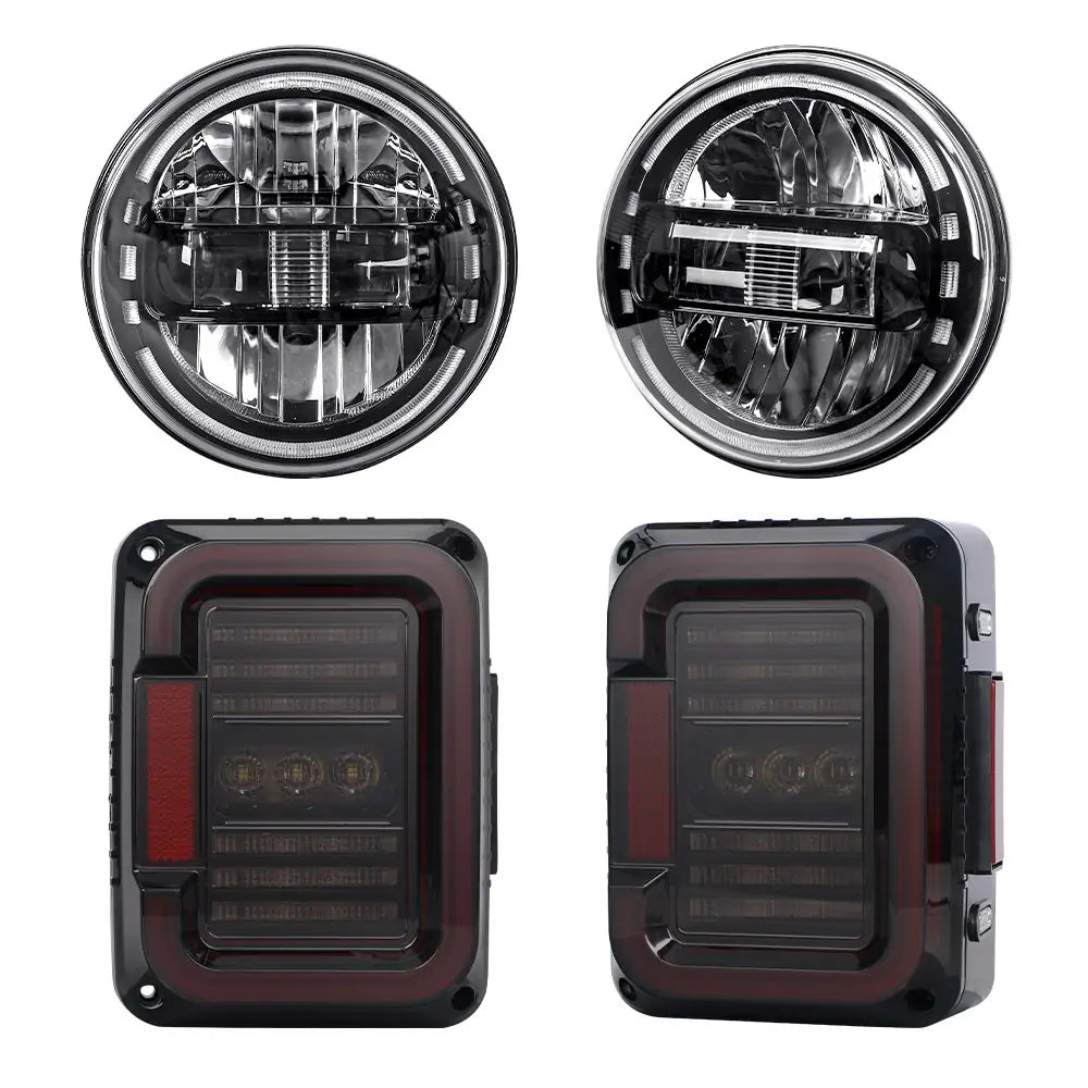 LOYO® 7 Inch LED King Kong Headlights with Huge C-Shaped Tail Lights Combo - High Performance Off-Road Lighting for Trucks, Jeeps & ATVs - Perfect for Night Driving, Off-Road Adventures & Vehicle Customization