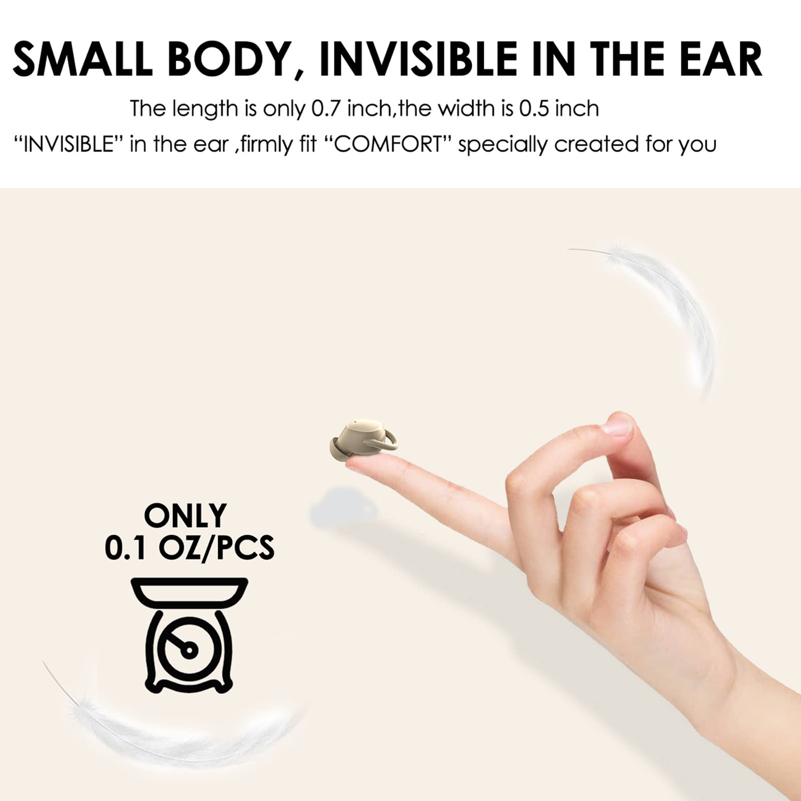 Best Invisible Sleep Earbuds for Side Sleepers - Noise Cancelling Wireless Mini Bluetooth 5.2 Earbuds (Black) | Comfortable for Sleeping, Travel & Meditation
