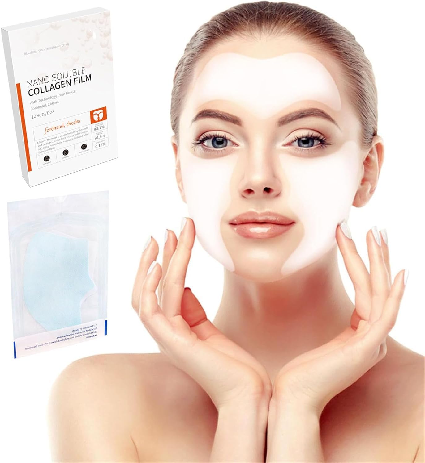 Skinifyx Hydrolyzed Collagen Patches for Face & Neck - Anti-Aging Nano Soluble Collagen Film Mask - Wrinkle Reduction & Skin Hydration Treatment - Perfect for Daily Skincare Routine & Spa Days