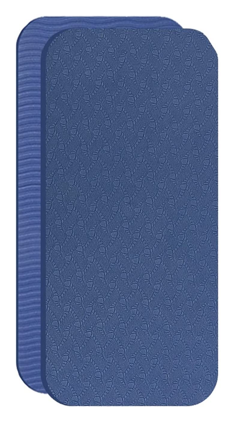 Premium Non-Slip Yoga Mat & Exercise Pad Set (2-Pack) - Dark Blue Anti-Slip Gym Mats with Wrist Cushion for Yoga, Pilates, Home Workouts & Fitness Training - Portable Knee Pads for Sports & Gym Accessories
