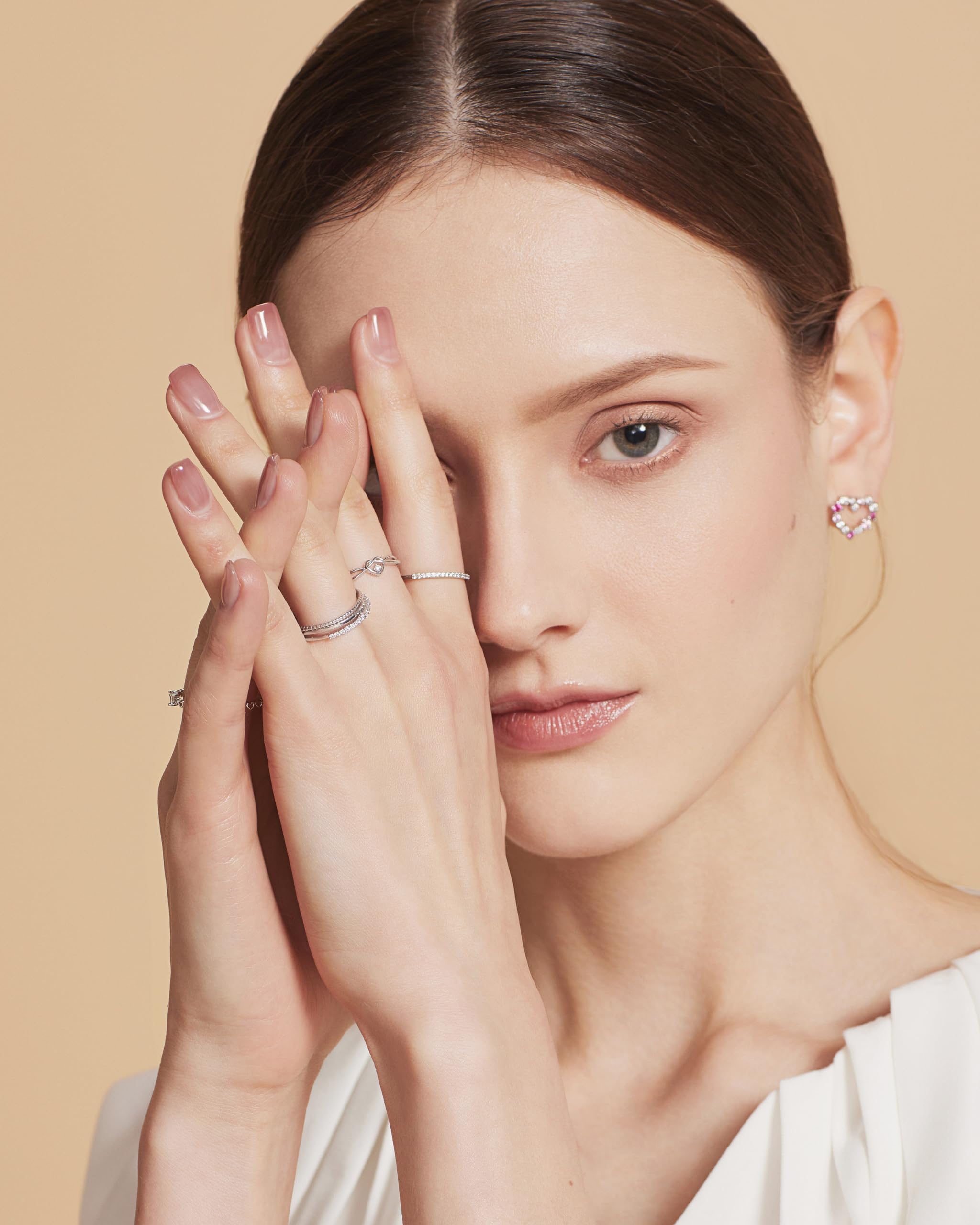 4-Piece Stackable Silver & Gold Rings Set for Women - Ultra Thin Minimalist Dainty Diamond Stacking Rings - Perfect for Layering, Everyday Wear & Special Occasions (Gold, Size 7)