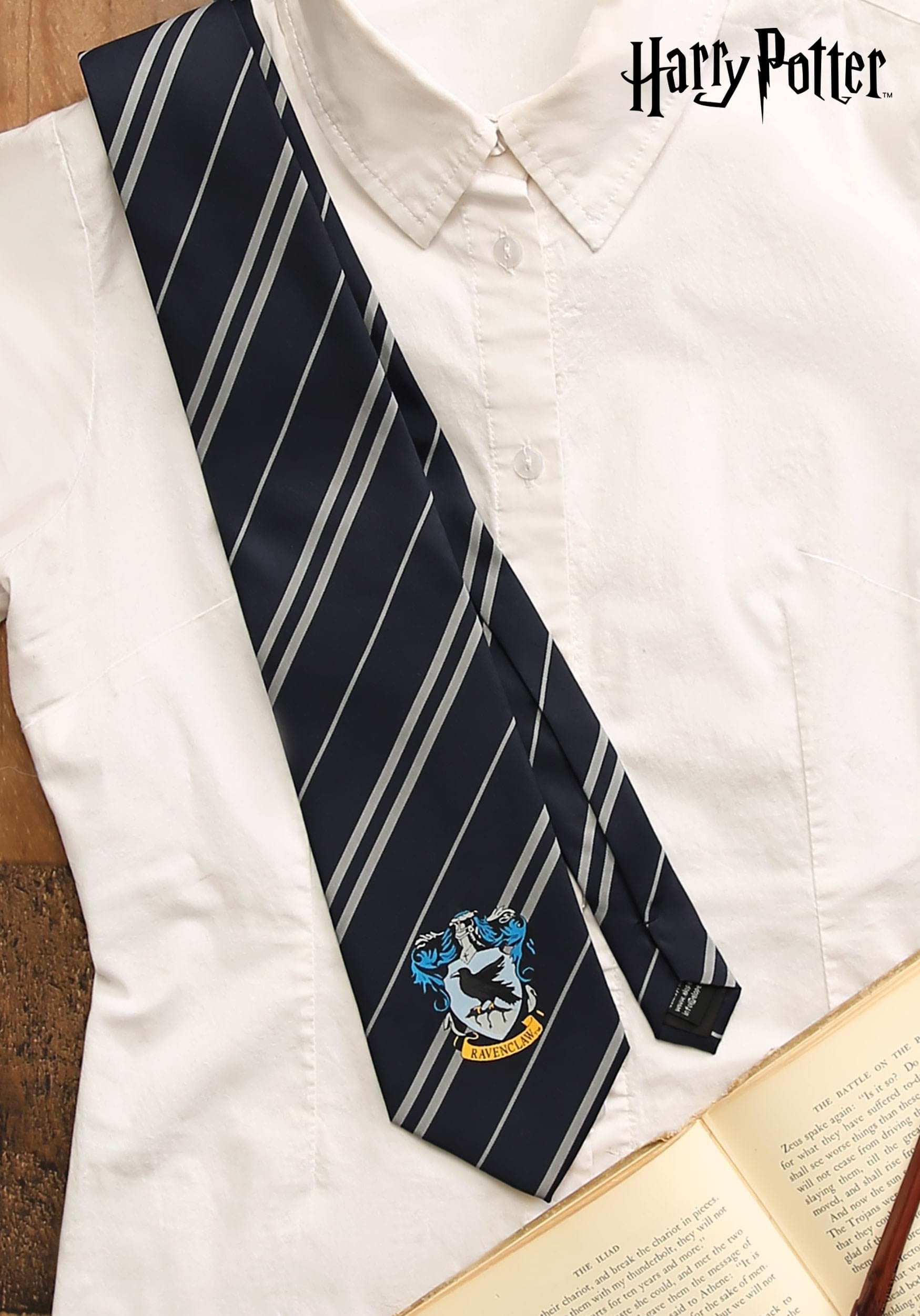 Premium Harry Potter Ravenclaw House Cosplay Necktie - Official Style for Halloween, Comic Con & Wizard Themed Parties