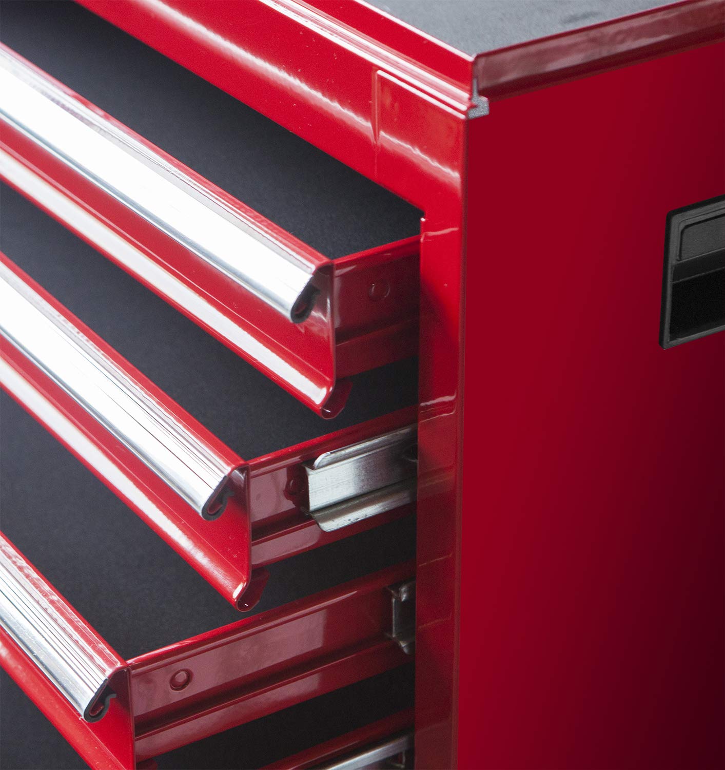 Torin ATBT1204B-RED 4-Drawer Rolling Tool Chest with Detachable Storage Cabinet & Adjustable Shelf - Heavy Duty Garage Workshop Organizer (Red) - Perfect for Mechanics, DIY Enthusiasts & Home Improvement Projects