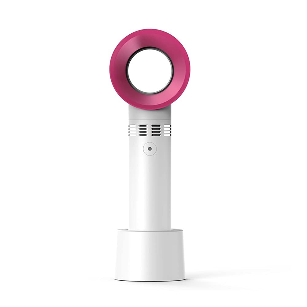 YAMIA Lightweight Bladeless Mini Fan - USB Rechargeable Portable Handheld Fan, Ultra Quiet Personal Desk Fan for Home, Office, Bedroom, Travel - Perfect for Indoor & Outdoor Use (White)