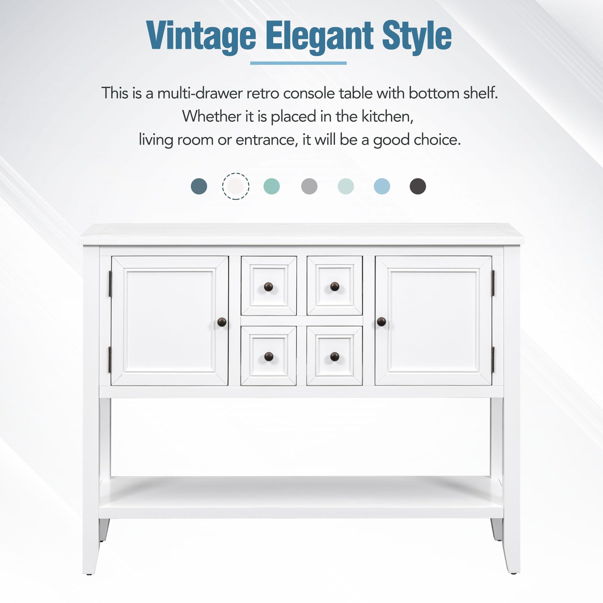 Harper & Bright White Buffet Cabinet - Kitchen Storage Sideboard with Drawers & Cabinets for Dining Room