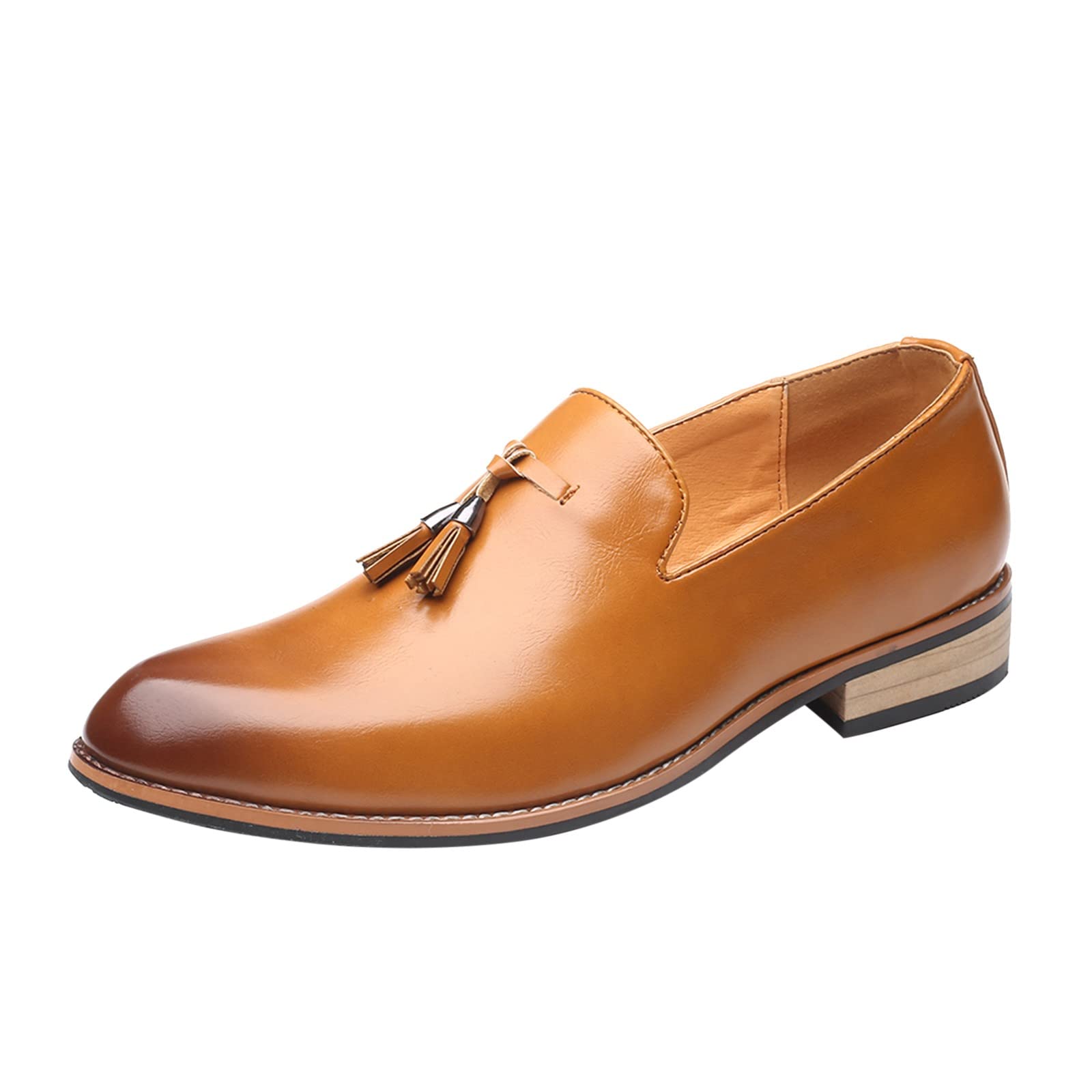 Limsea Men's Breathable Slip-On Dress Shoes - Comfortable Tassel Loafers for Business & Formal Wear (Black/Brown) | Perfect for Office, Weddings & Special Occasions