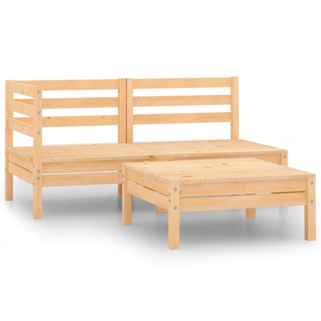 3-Piece Outdoor Patio Lounge Set - All-Weather Resistant Pinewood Furniture for Terrace, Deck, Balcony, Garden & Lawn - Perfect for Relaxing, Entertaining & Outdoor Dining