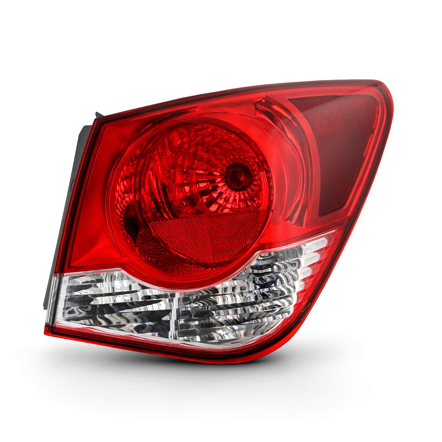 AKKON Chrome Red Outer Tail Lights Brake Lamps Pair for 2011-2016 Chevy Cruze & Cruze Limited - Left + Right Replacement - Enhances Night Visibility & Style