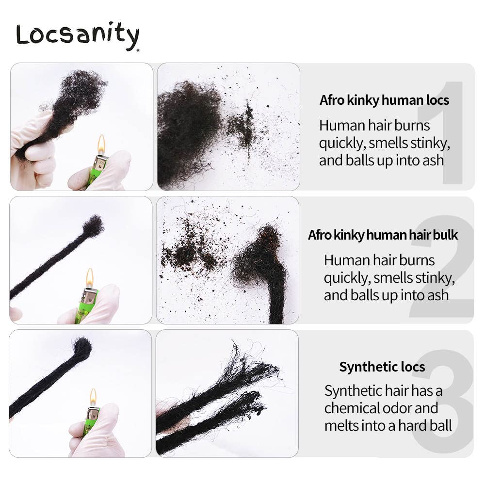 100% Human Hair Dreadlocks Extensions - Handmade Medium 1/4