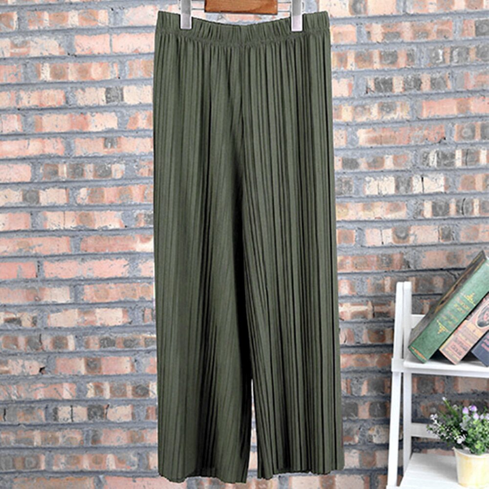 Solid Color Loose Casual Ankle-Length Pants for Women - Comfortable Stretchy Lounge Pants for Yoga, Travel & Everyday Wear