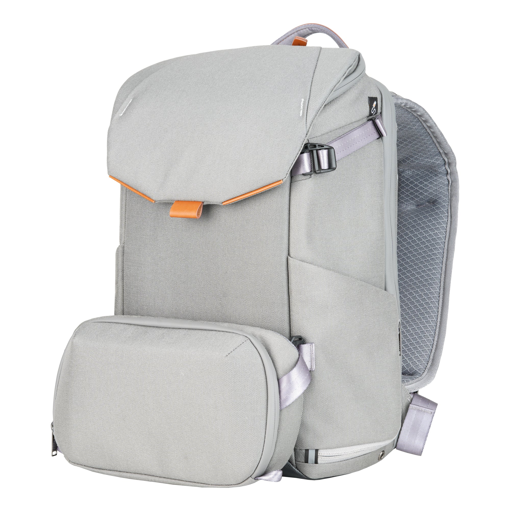 VEO CITY B42 Medium DSLR Camera Backpack with Removable Pouch - Waterproof & Durable Gray Photography Bag for Travel, Hiking & Outdoor Shooting