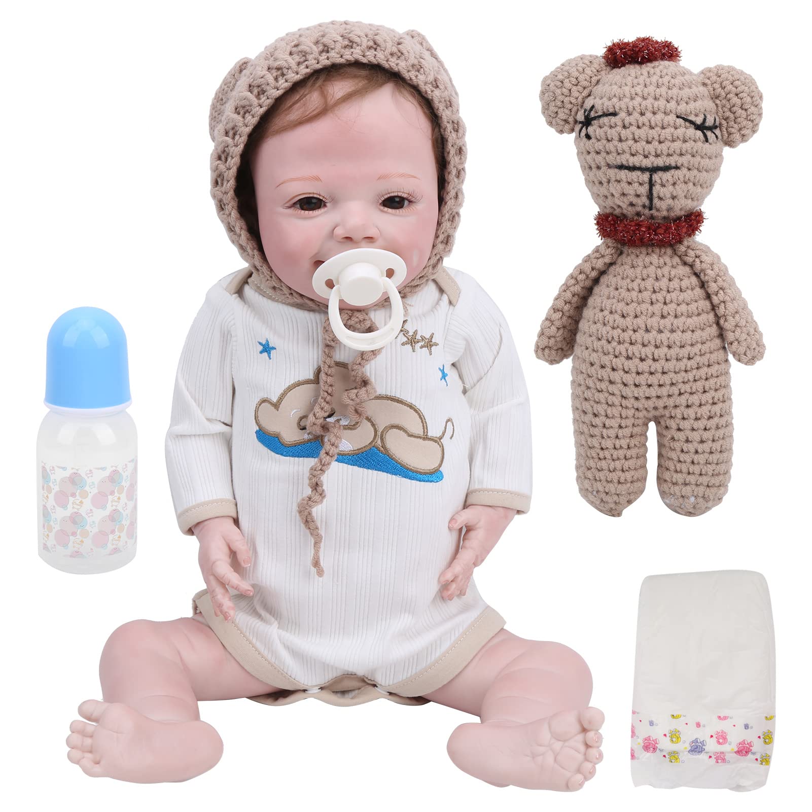 Lifelike Reborn Baby Doll 55cm - Realistic Poseable Vinyl Newborn Toddler Girl Doll with Open Eyes | Perfect Gift for Girls Age 3+ | Birthday Present, Role Play, Nursery Decoration & Collectible