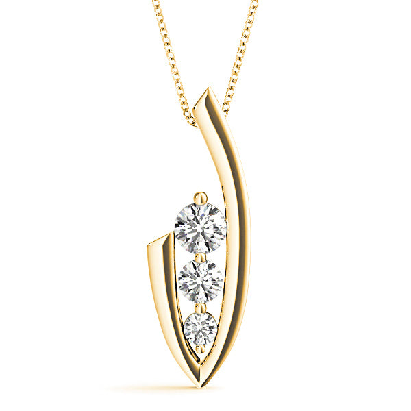 0.50 Carat Diamond Three Stone Pendant Necklace - Elegant Jewelry Gift for Women, Perfect for Anniversary, Wedding & Special Occasions