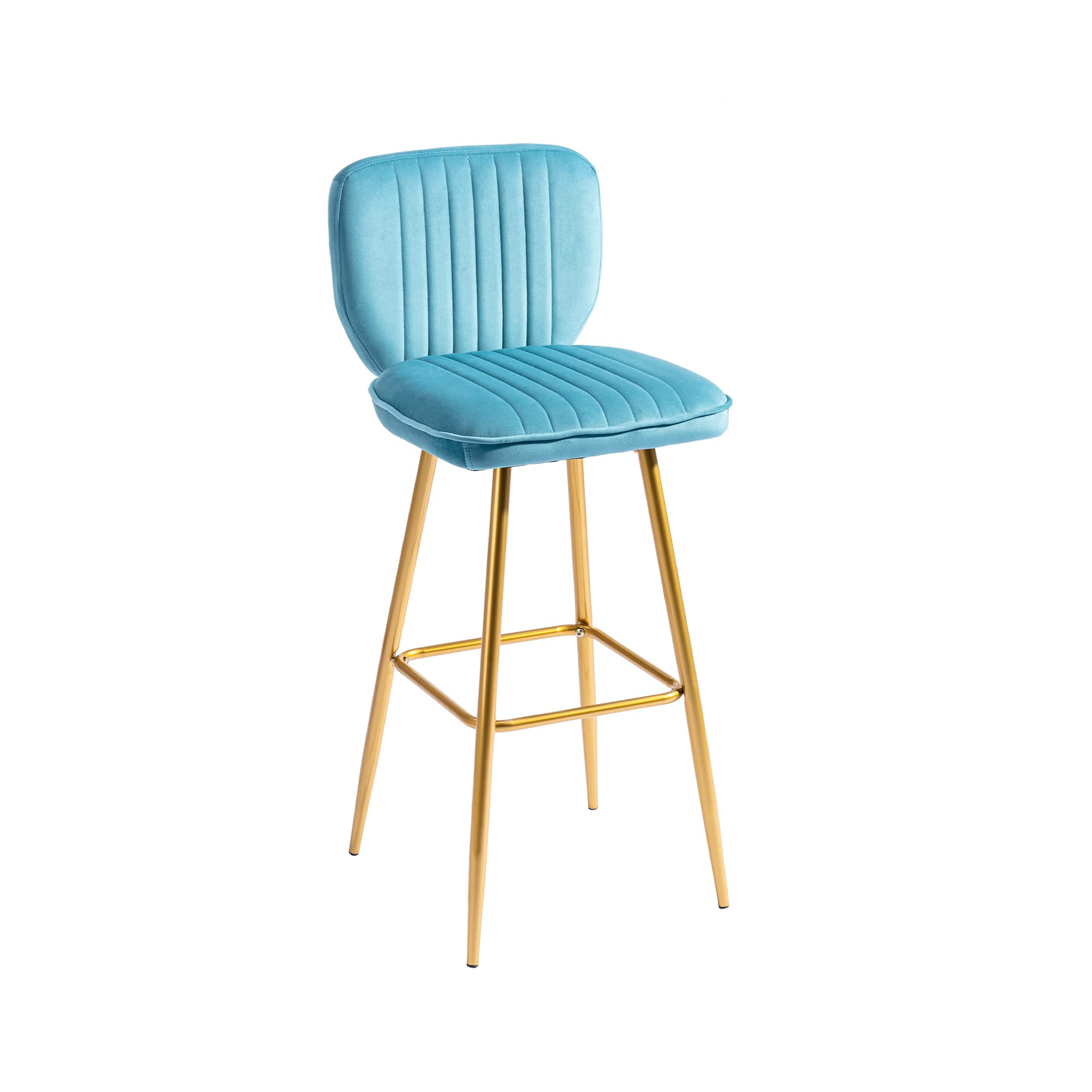 Luxury Velvet Bar Stools with Backrest & Footrest - Modern Kitchen Counter Stools for Dining, Bar, and Home Decor