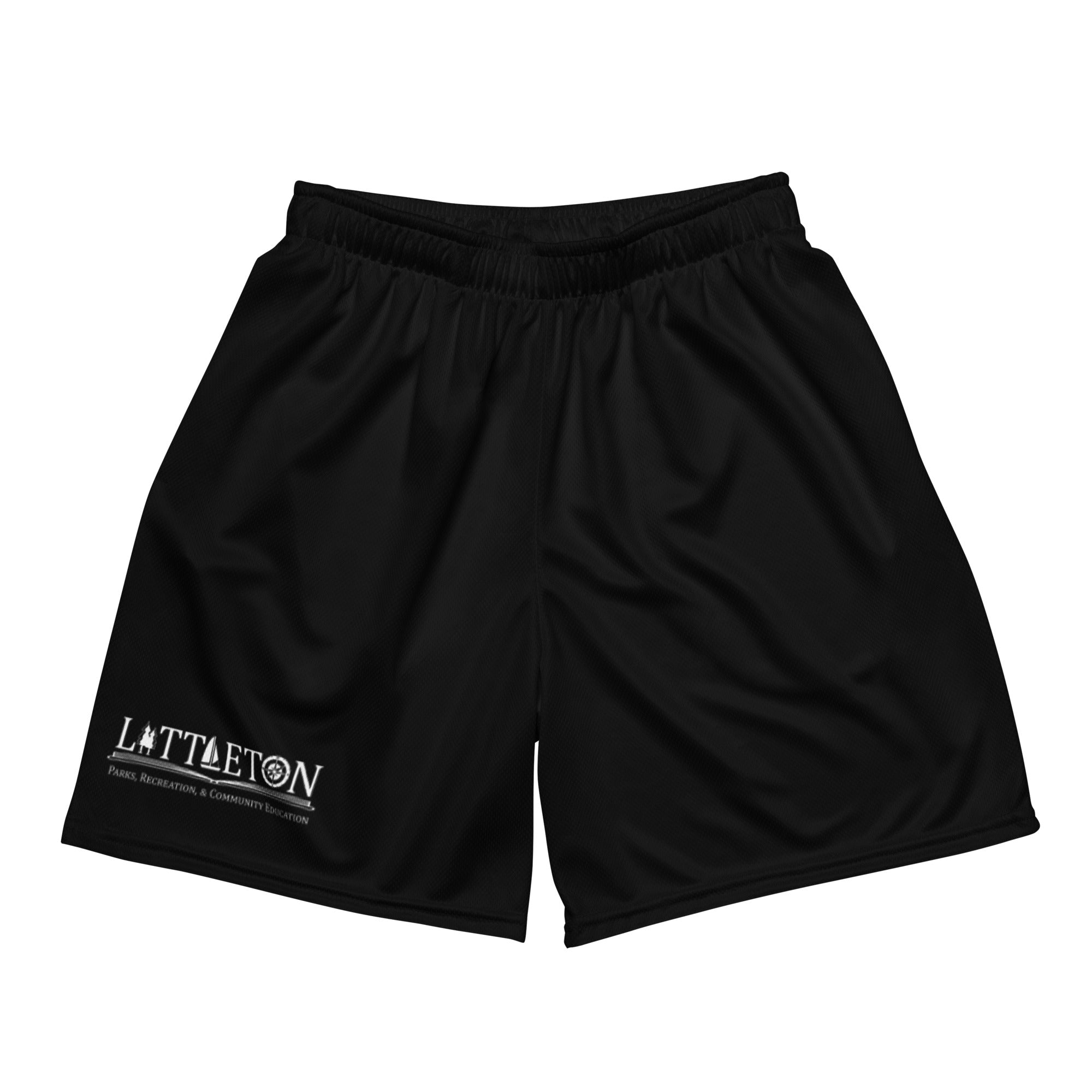 Littleton Park & Rec Black Unisex Mesh Athletic Shorts - Lightweight, Breathable & Comfortable for Running, Gym Workouts & Outdoor Activities