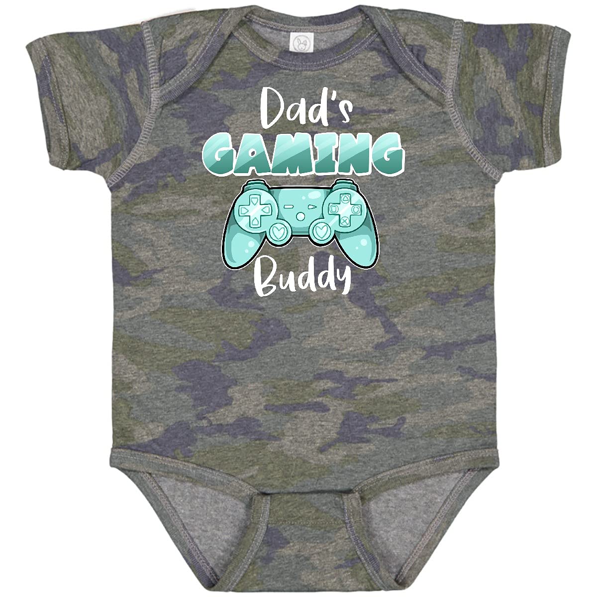 Inktastic Dad's Gaming Buddy - Aqua Controller Baby Bodysuit | Funny Gamer Dad & Baby Matching Outfit | Perfect for Father's Day, Gaming Parties & Family Photos